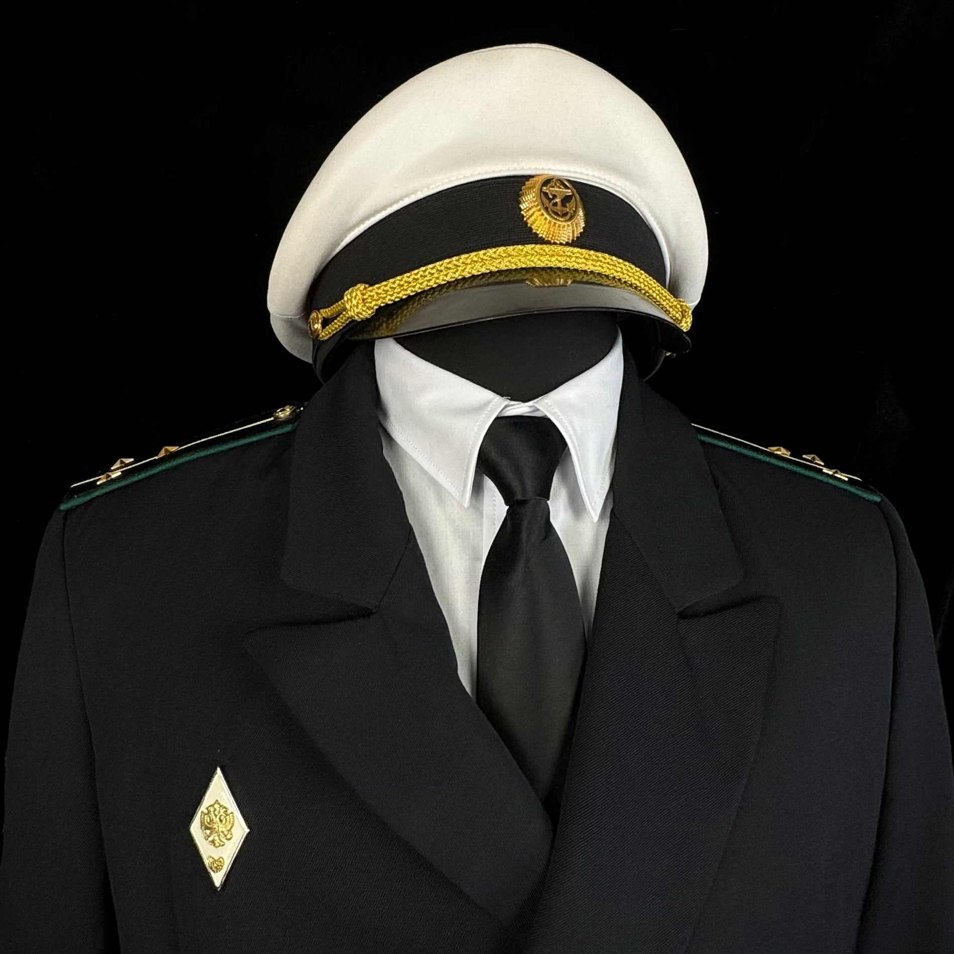 Russian FSB Border Maritime Units Senior Lieutenant Service Uniform – Complete Set with Tunic, Trousers, Summer Visor Cap & Badge, Rare Issue