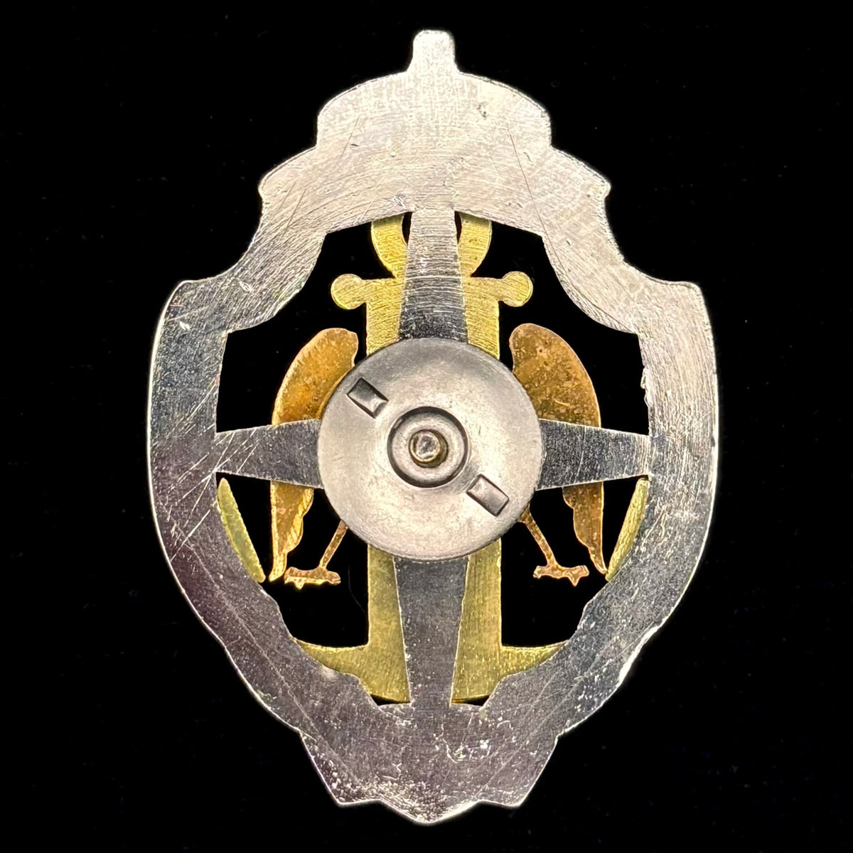 2010s Mongolian Border Troops Unit 0306 Officer Service Badge – Unusual Naval Style Insignia, Rare Original Issue