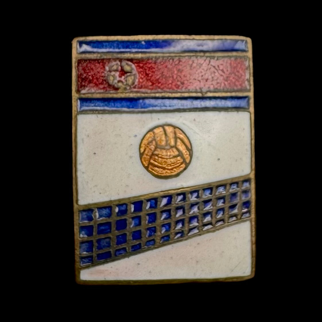 1960s DPRK North Korean Volleyball Sports Badge – Rare Original Issue
