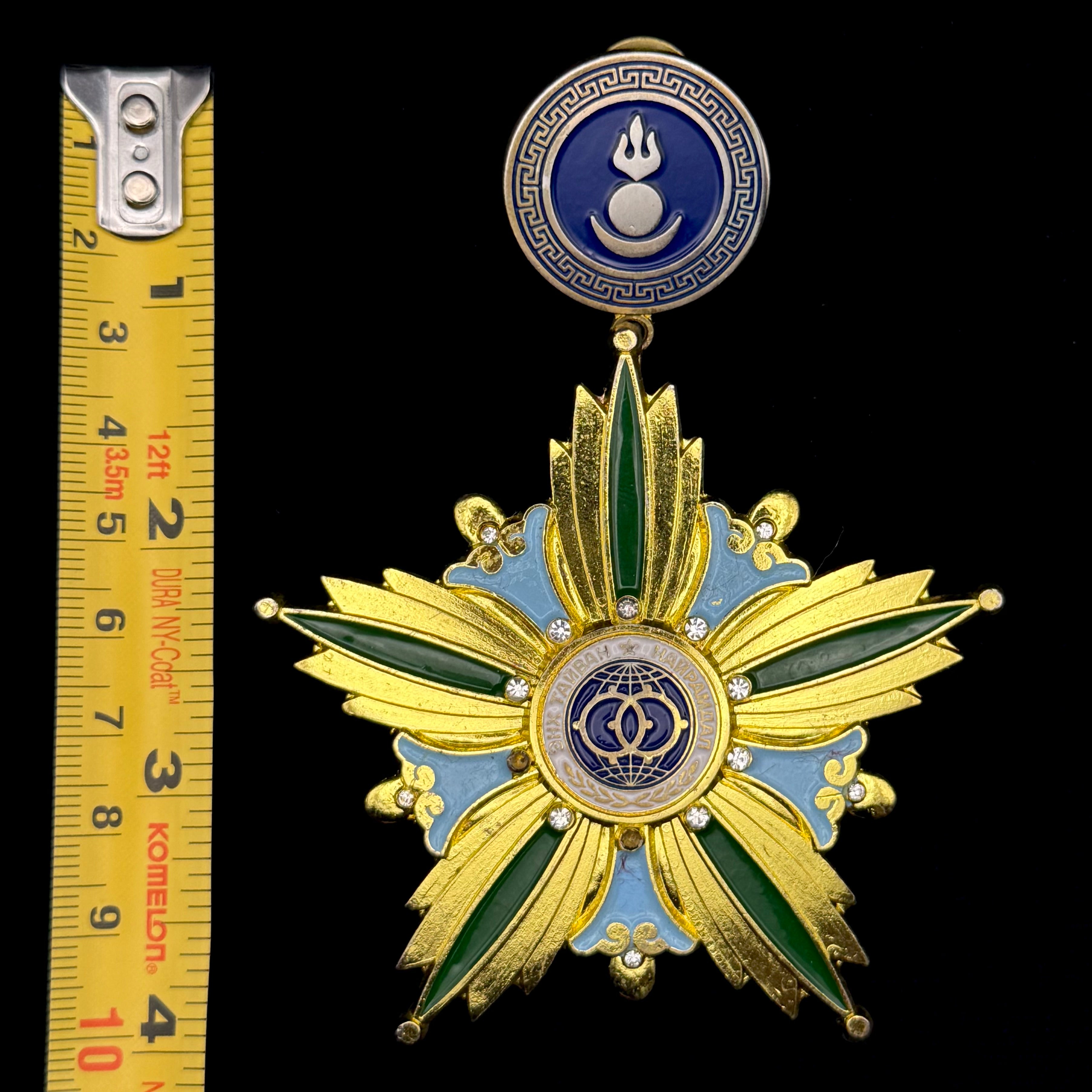 Mongolian “Golden Star of Friendship” Order – Peace & Friendship Organization's Highest Award for Ambassadors & Honorary Consuls, Rare Original Issue