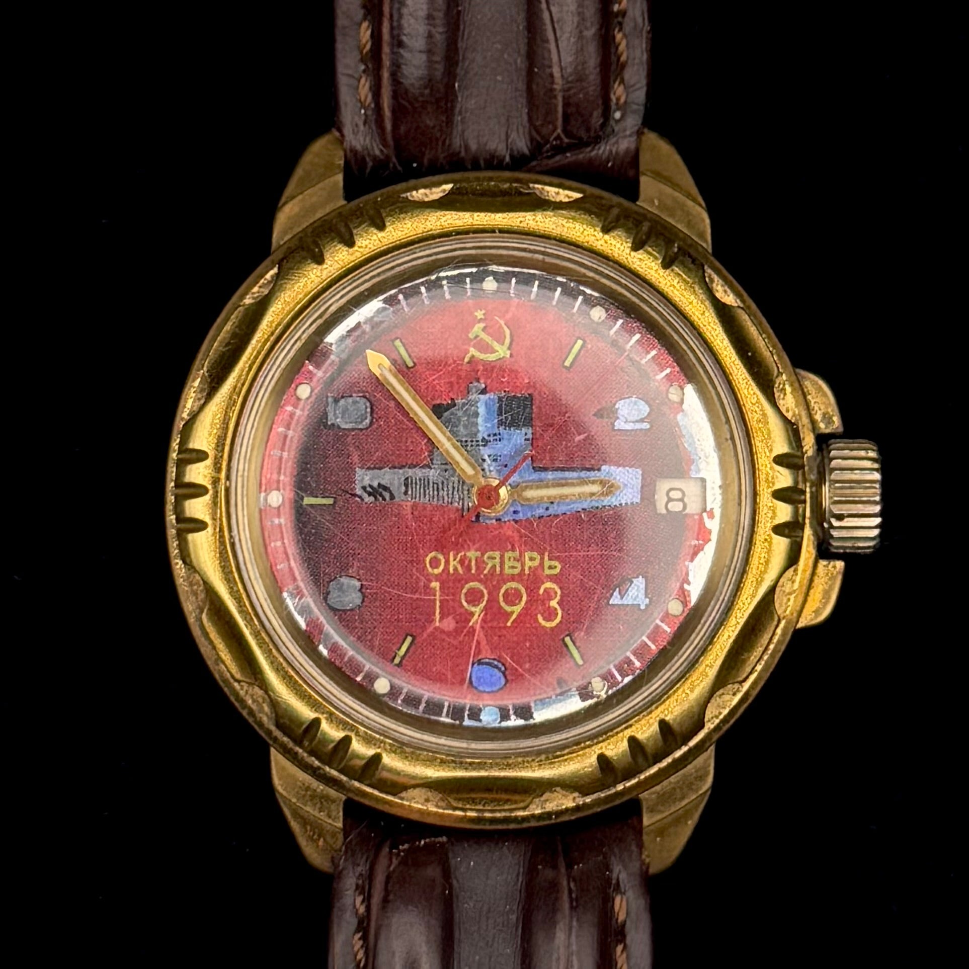 Russian Vostok Komandirskie “October 1993 Putsch” Mechanical Wristwatch – Black October, Rare Period Issue