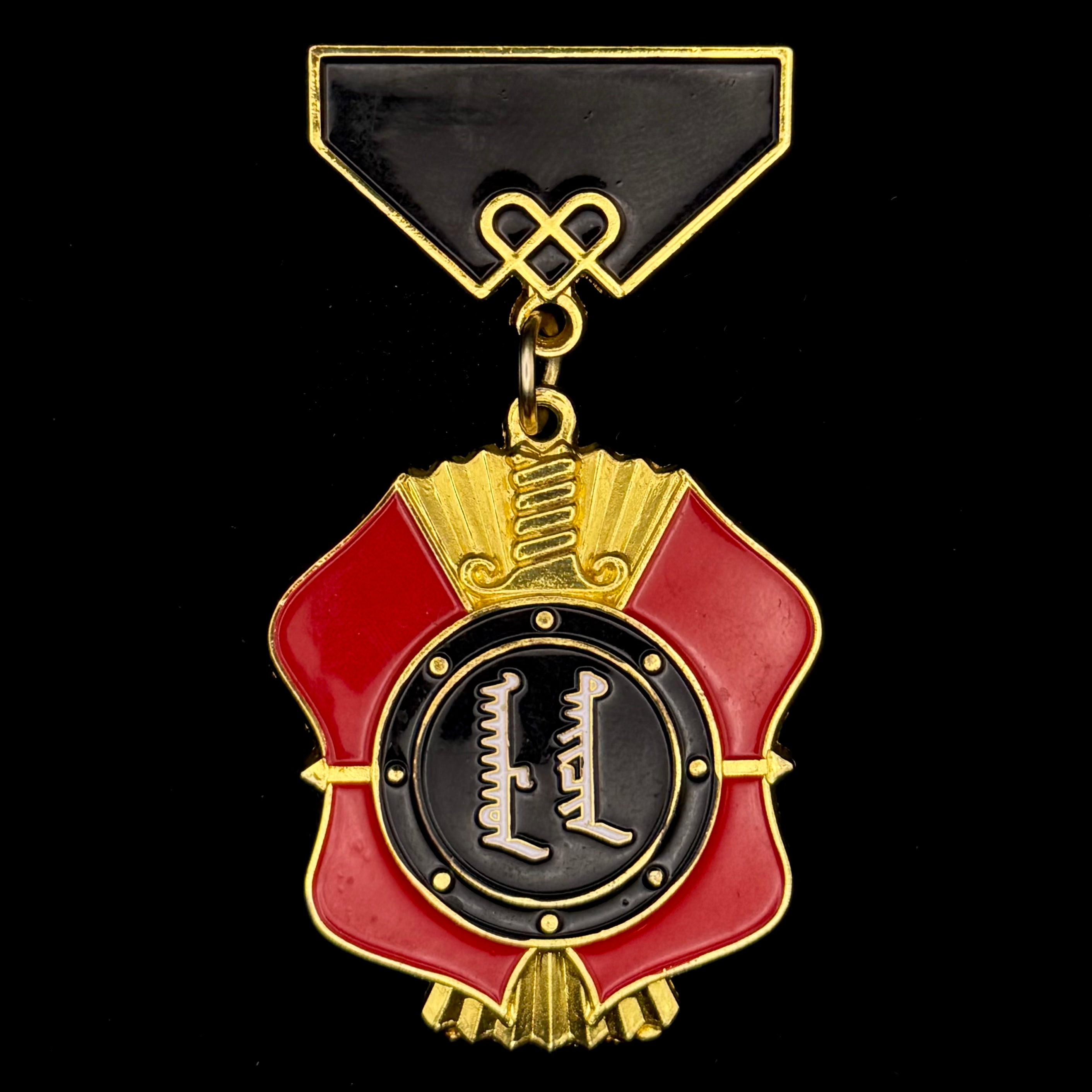 Mongolian Military “Veteran Warrior” Honorary Badge – Rare Black Enamel Variation, Original Issue