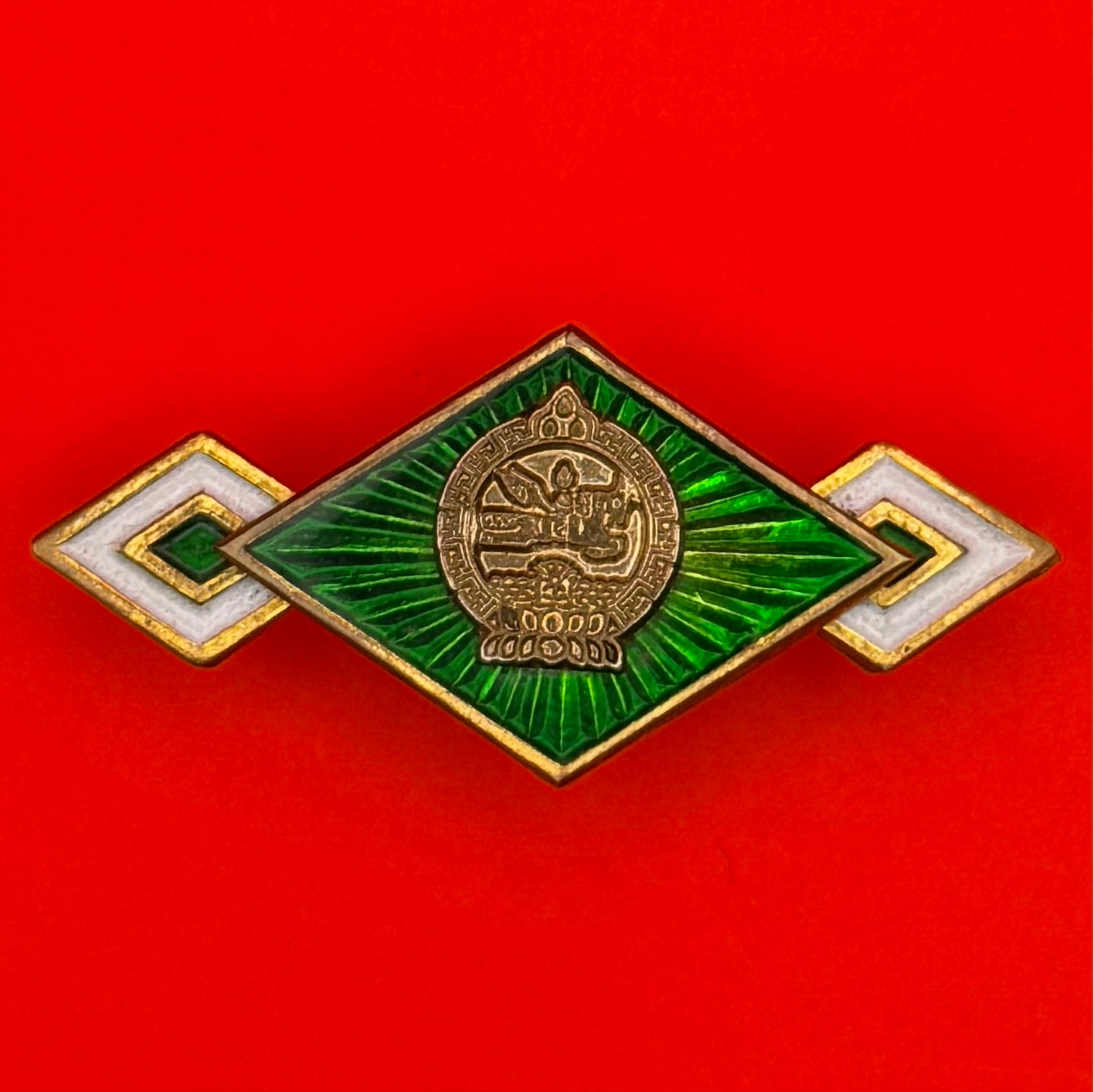 Mongolian Army Sergeant School Graduation Rhombus Badge