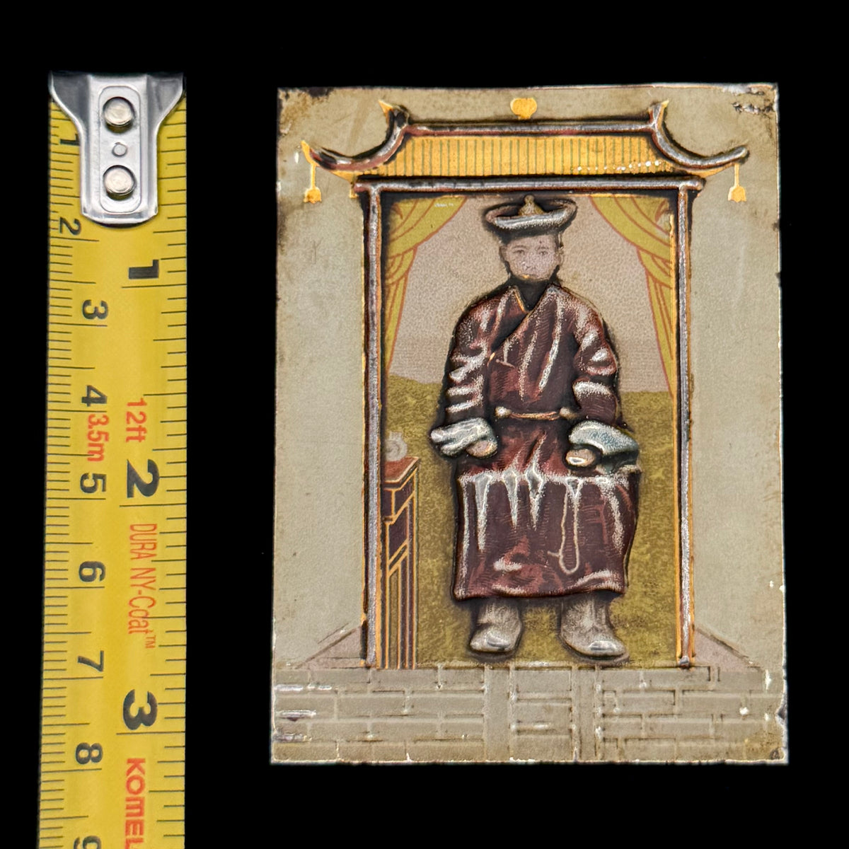 1893 Mongolian VIII Bogd Gegen (Bogd Khan) 25th Jubilee Metal Devotional Portrait Plaque – St. Petersburg 6×8 cm Variation, Rare Unrestored Original Issue