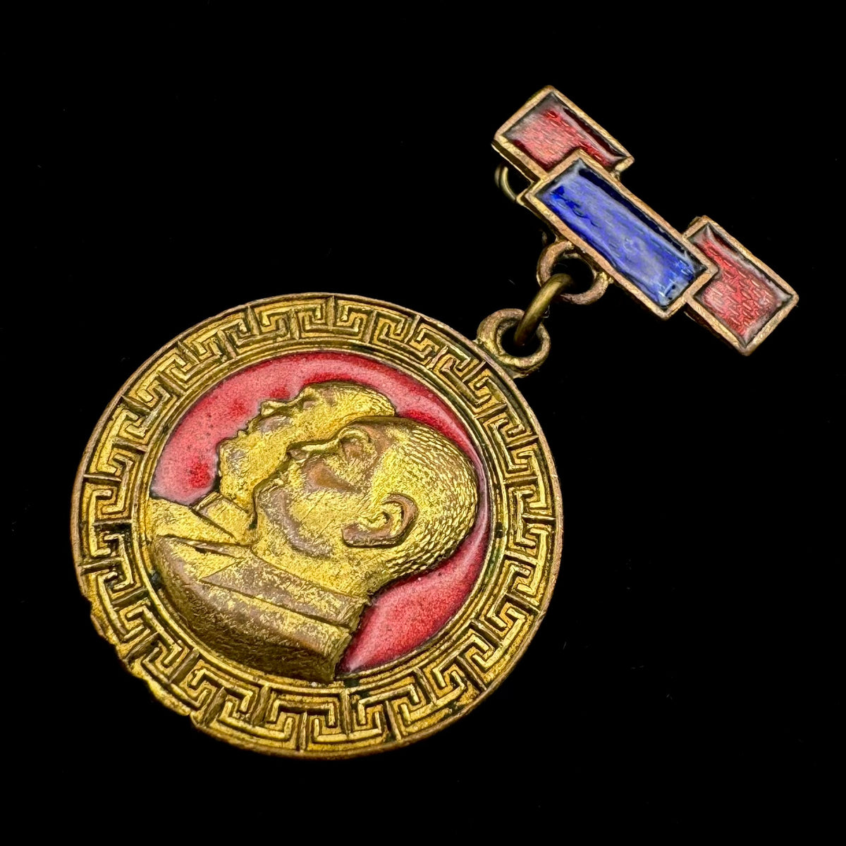 1950s Mongolian People’s Revolutionary Party “Sukhbaatar & Choibalsan” Honorary Badge – Rare Original Issue