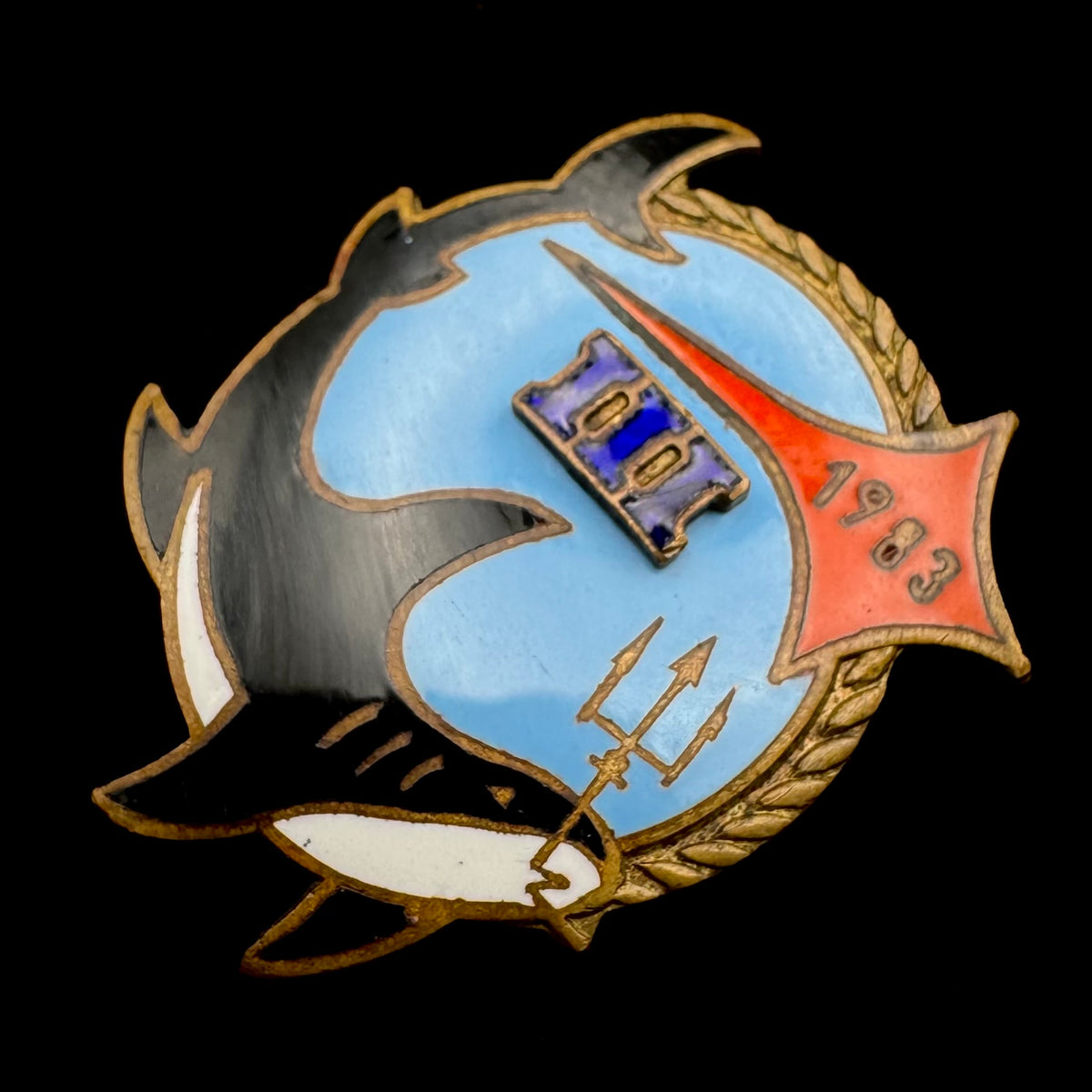 1983 Soviet Navy Project 941 Akula (Typhoon-Class) TK-12 Nuclear Submarine Badge – 3rd Hull, Rare Original Issue
