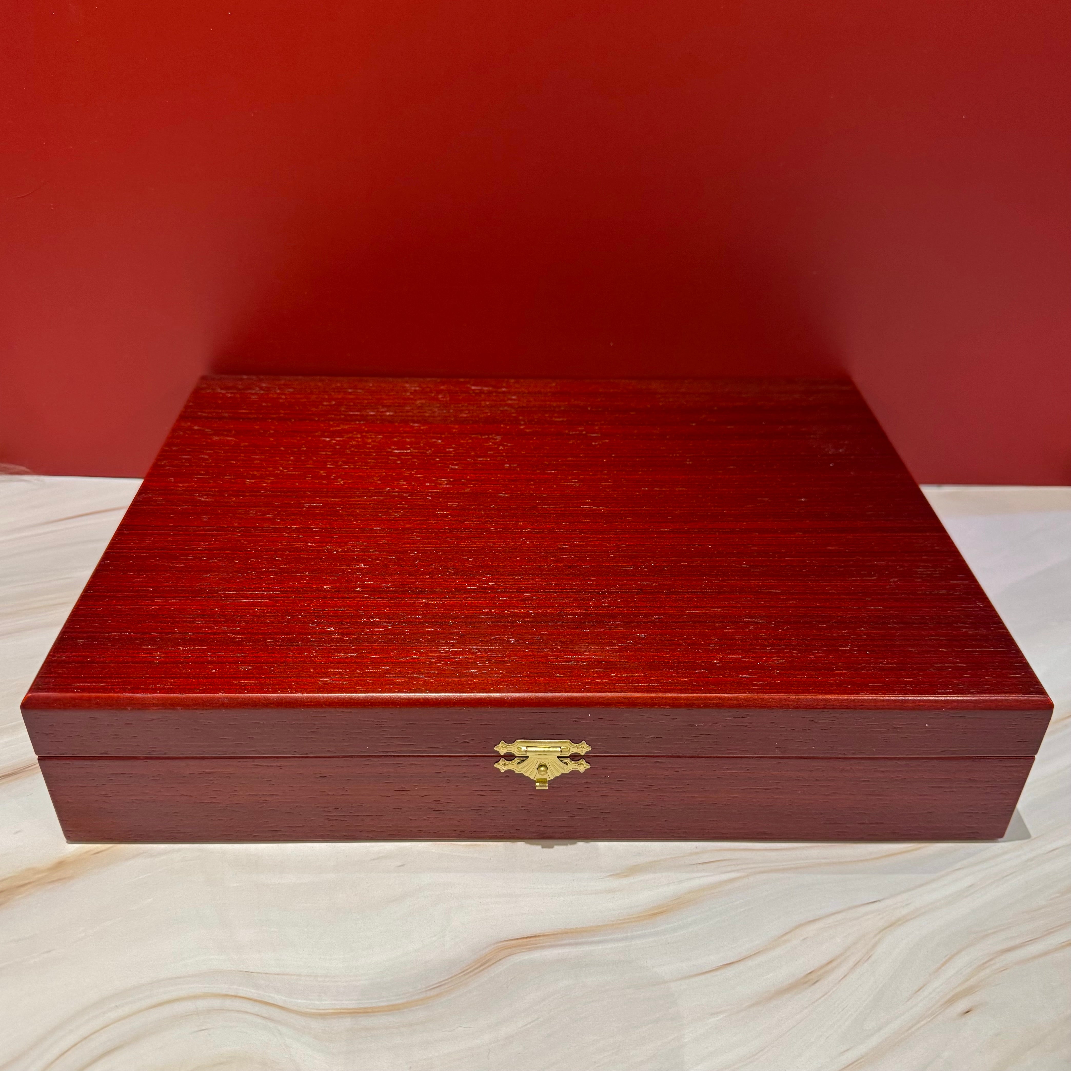 Velvet-lined wooden award box