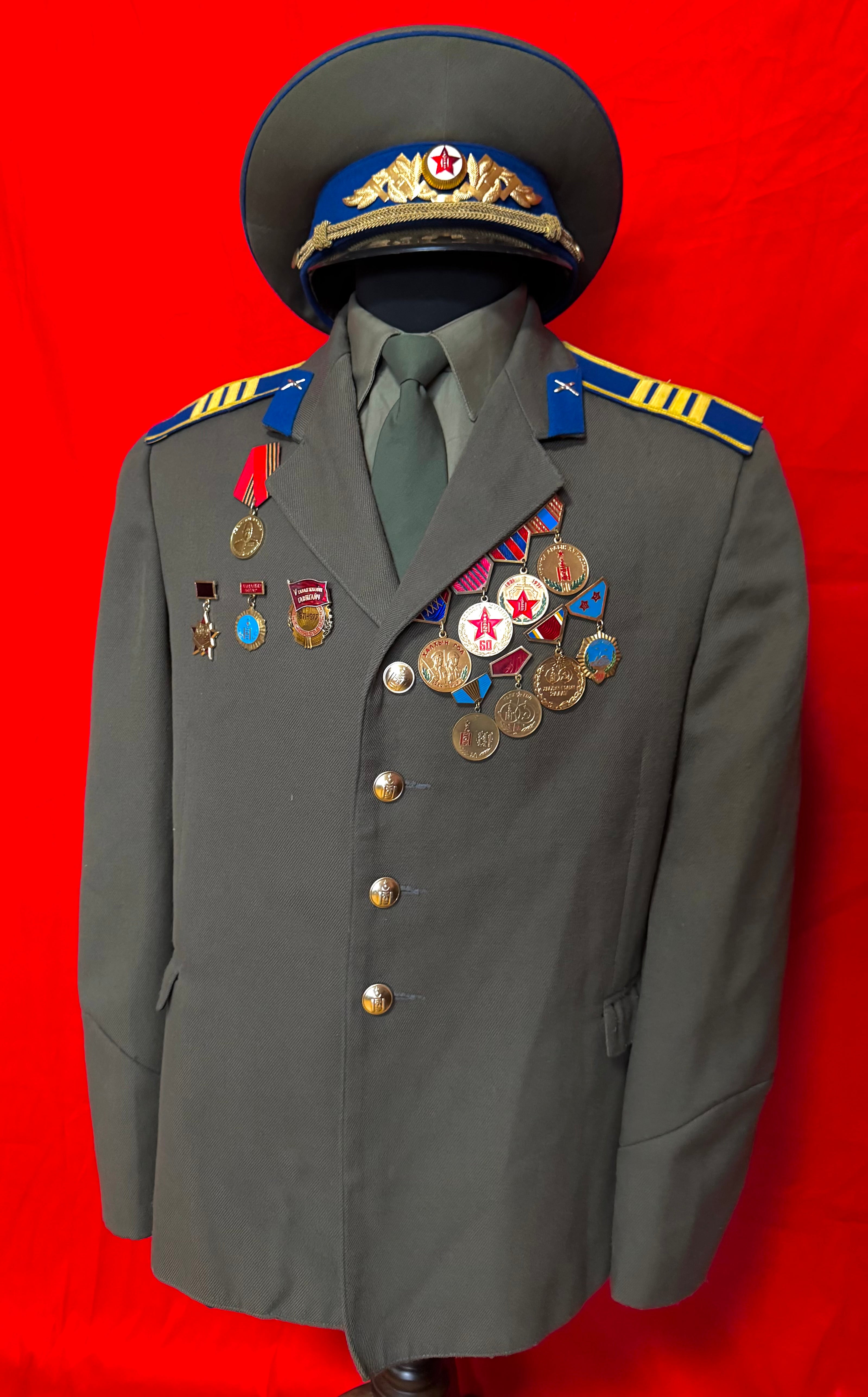 Mongolian People's Army Officer Uniform w/ Awards & Documents – Rare Complete Set
