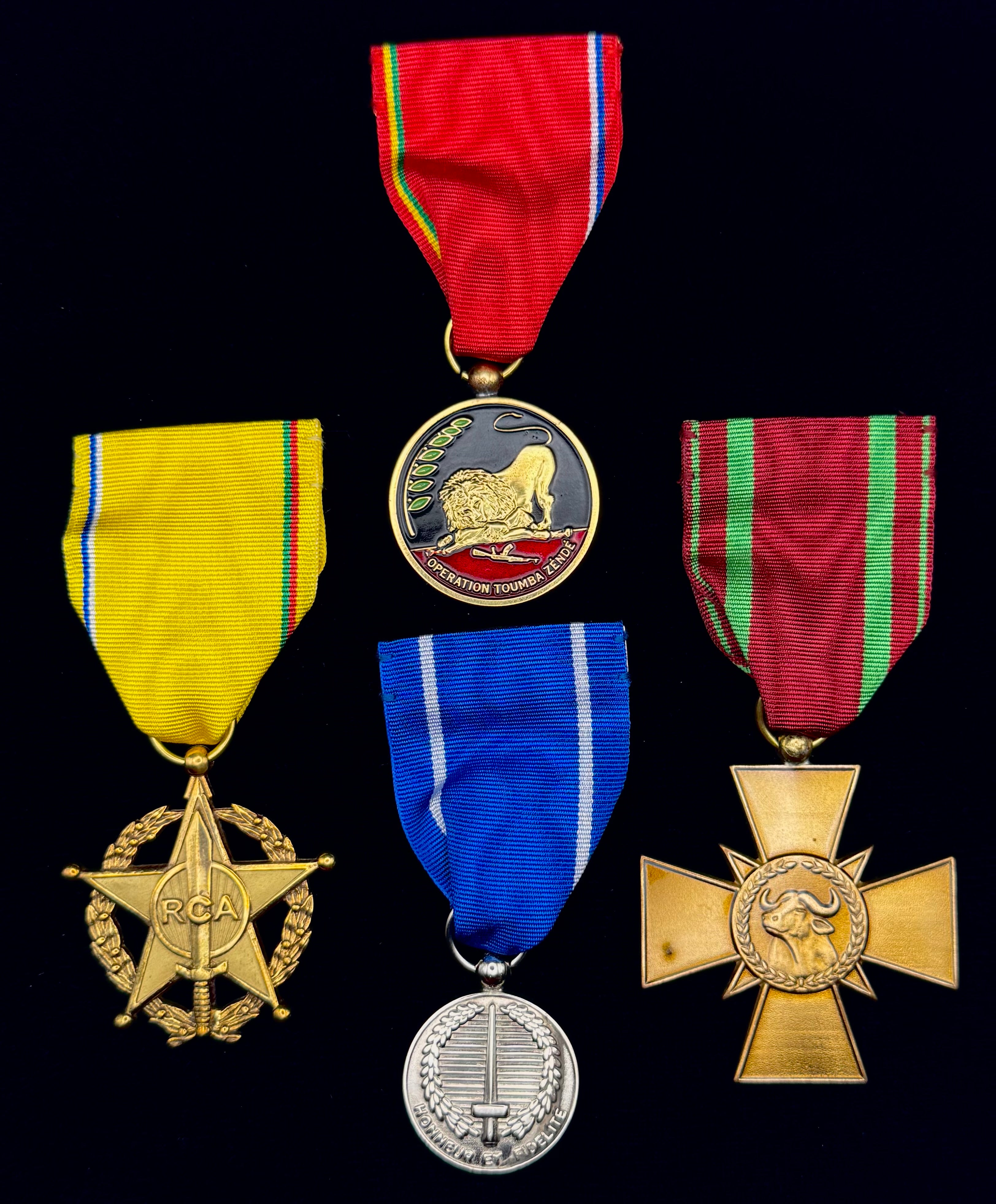 PMC Wagner CAR African Campaign Medal Group – Operation Toumba Zéndé Medal w/ Doc, Honneur et Fidélité, Military Merit Star & Military Valor Cross – Rare Award Set