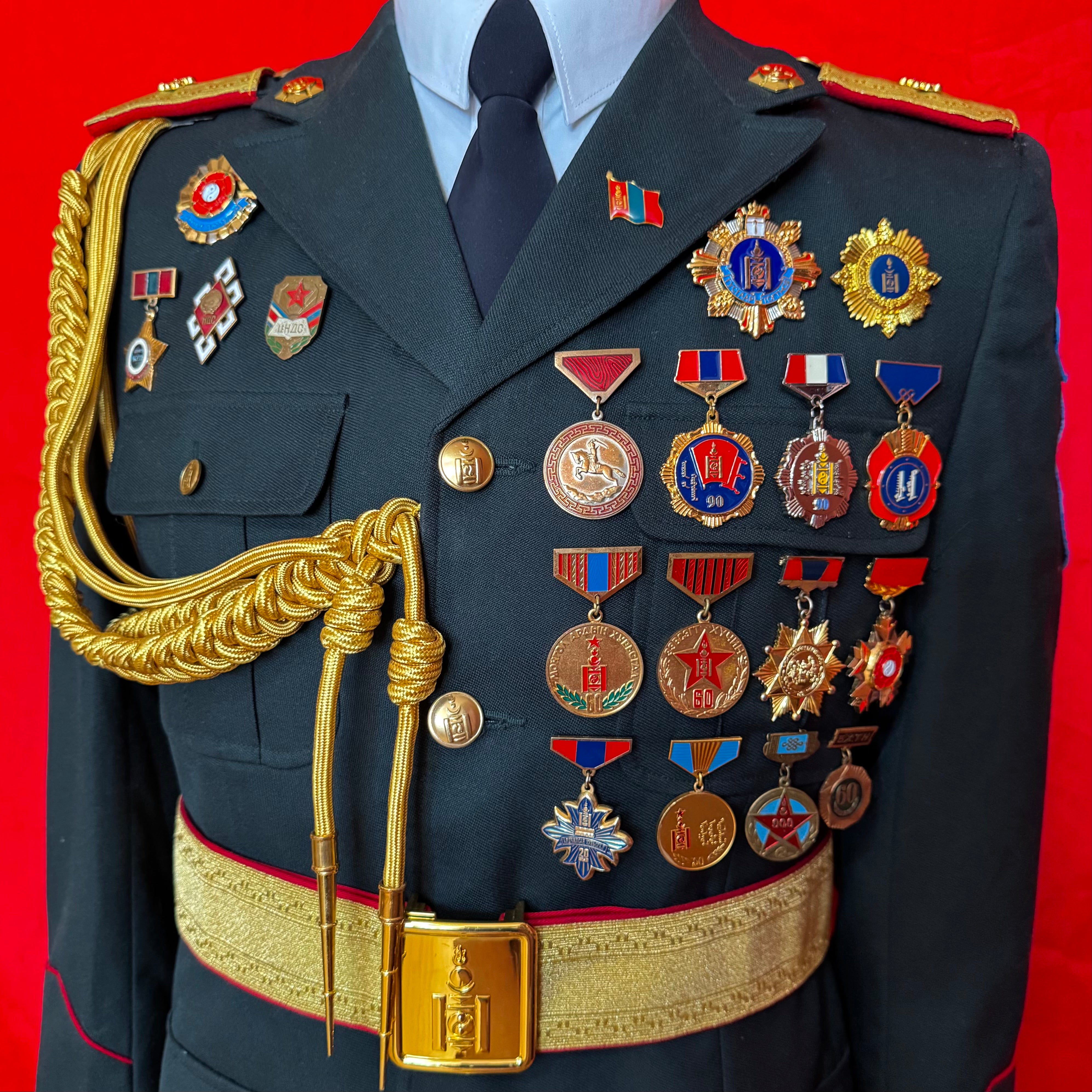 2000s Mongolian Army Major Officer Parade Full Uniform with Awards – Rare Discontinued Pattern – Complete Set
