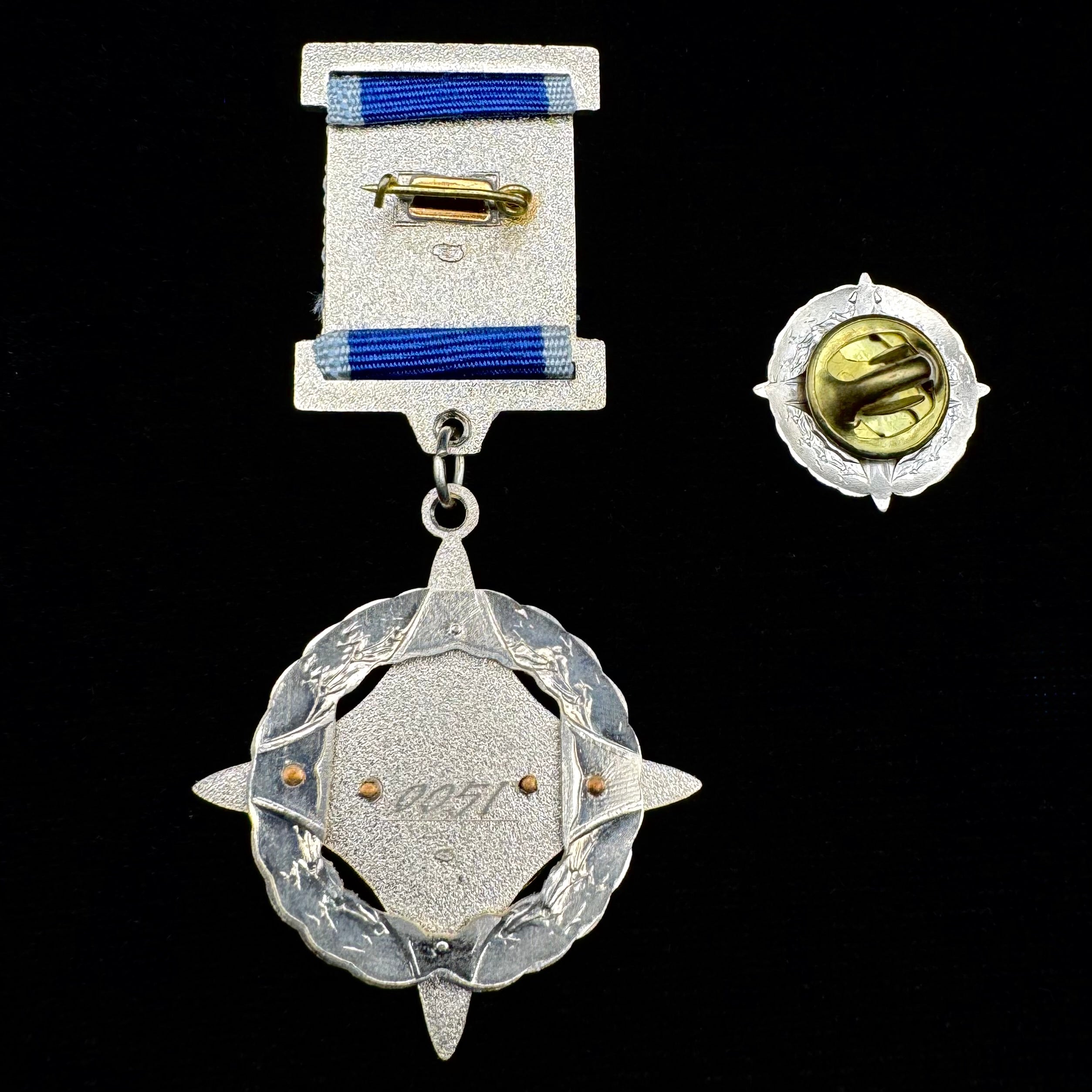 Russian Space Agency "For Assistance to Space Activities" Badge with Pin & Case – Extremely Low Serial No. 0051 – Saint Petersburg Mint