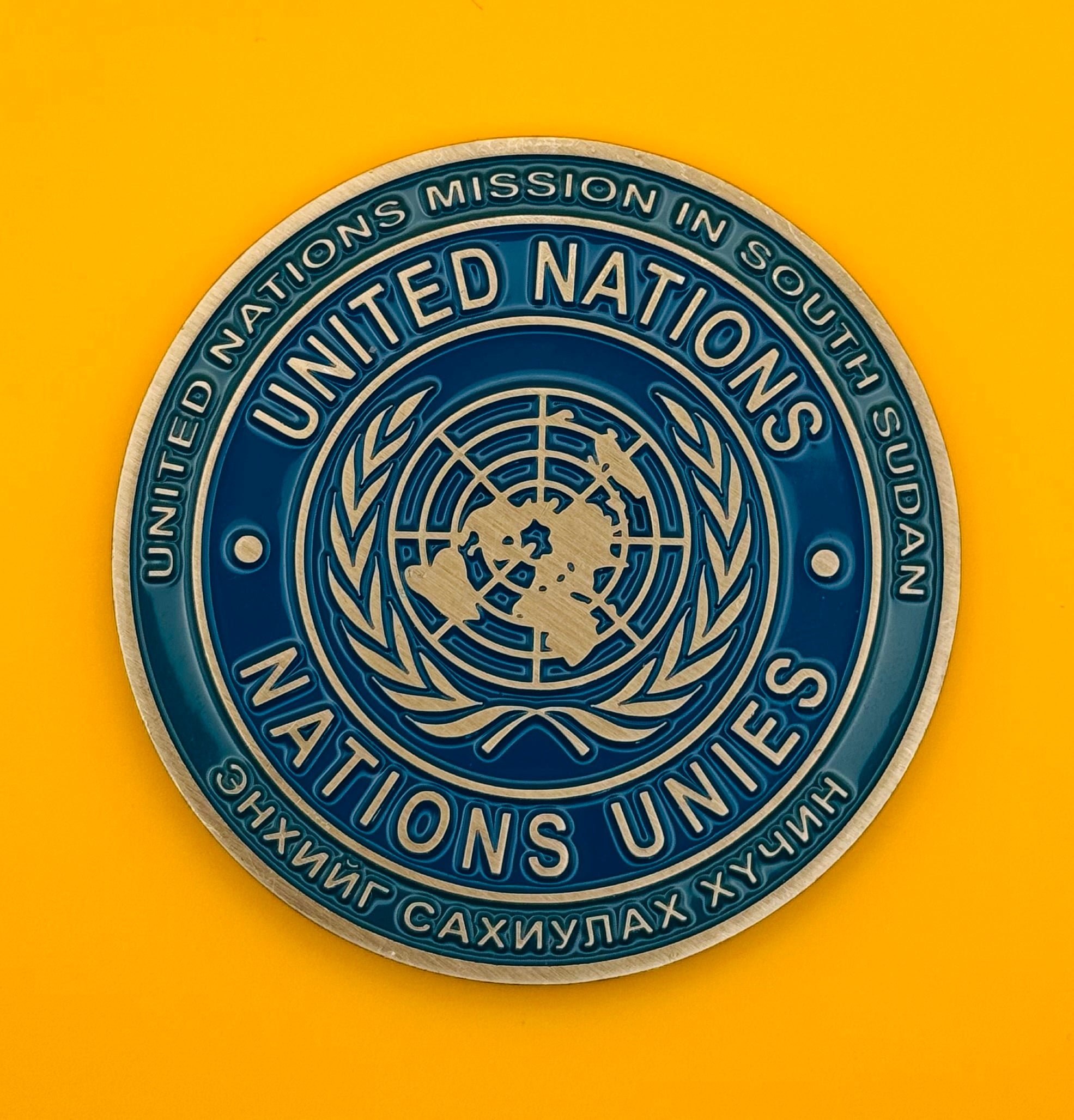 UNMISS Mongolian Peacekeeping In South Sudan Challenge Coin