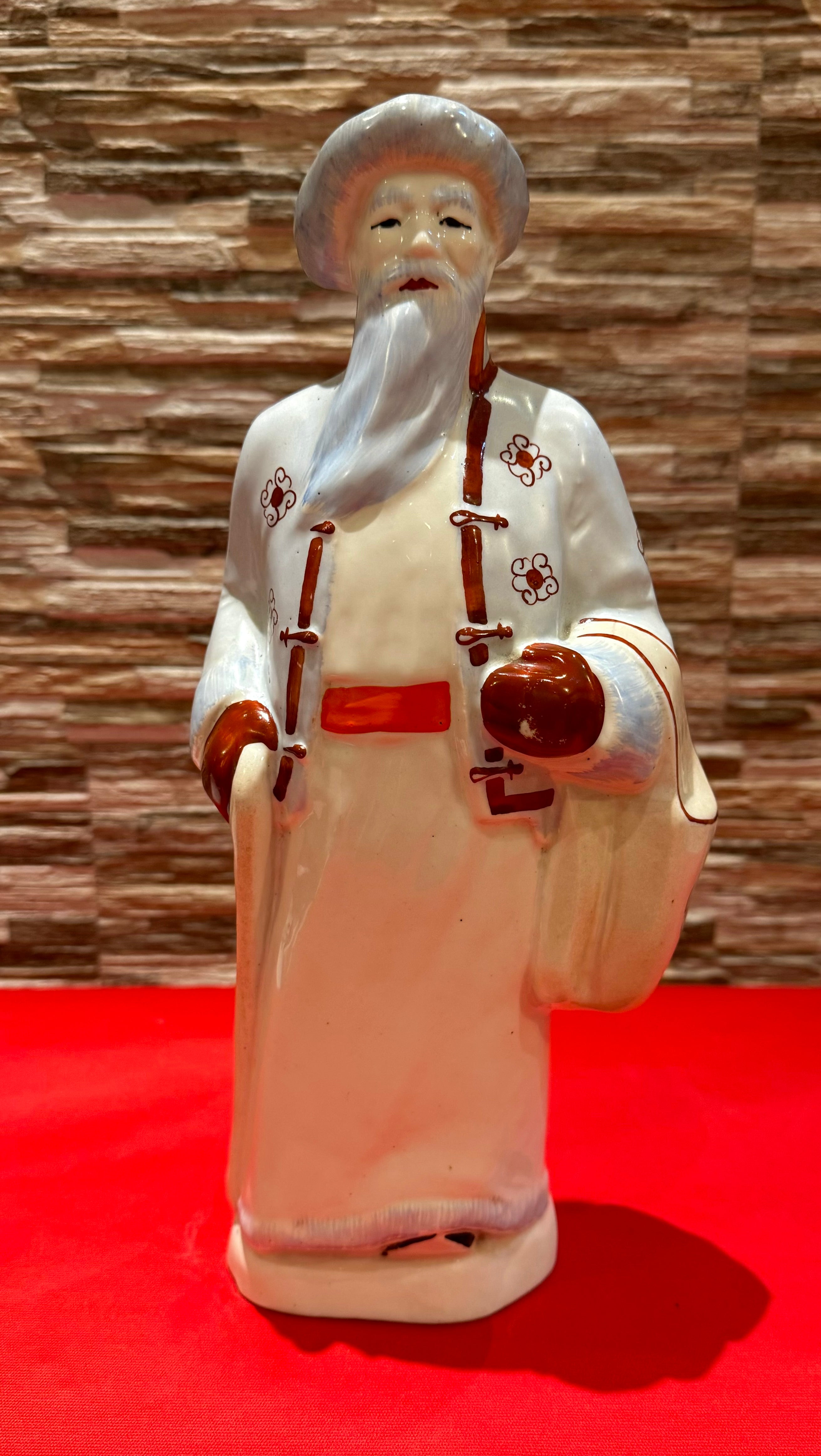 1970s Mongolian Santa Claus Tall Porcelain Figurine