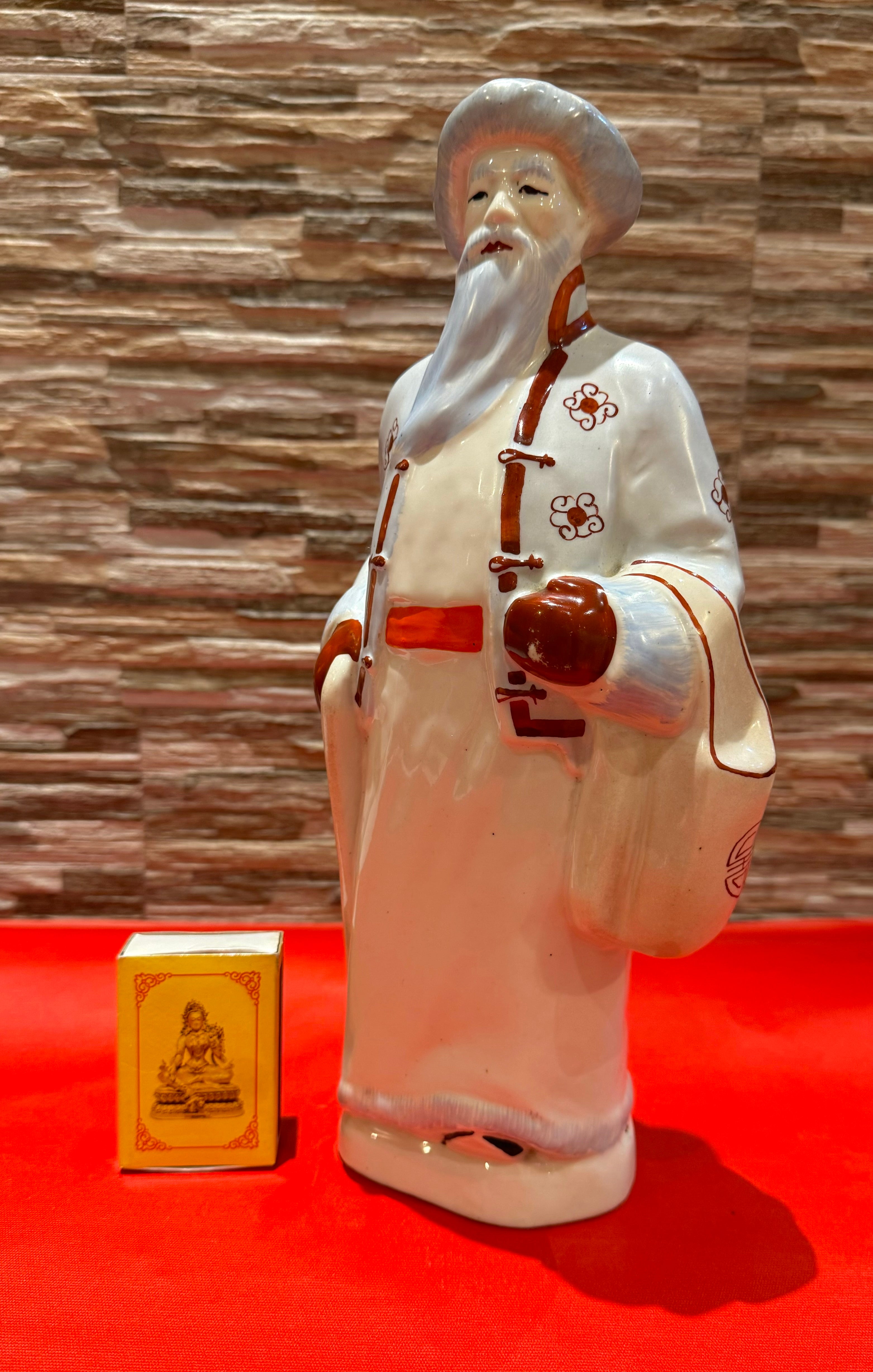 1970s Mongolian Santa Claus Tall Porcelain Figurine