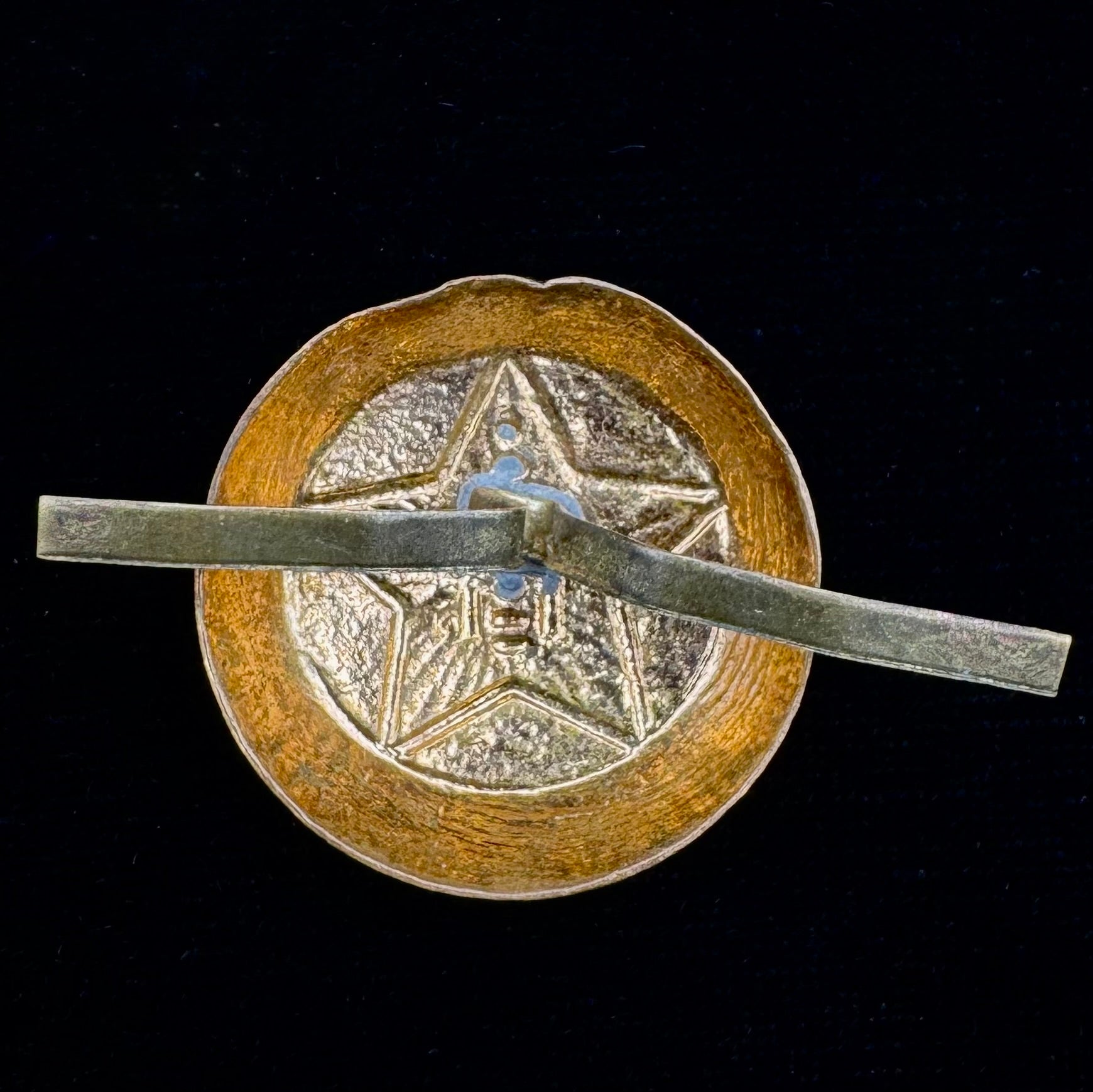 Late 1960s Mongolian People's Army Visor Cap Badge – Heavy Metal, Rare Variation