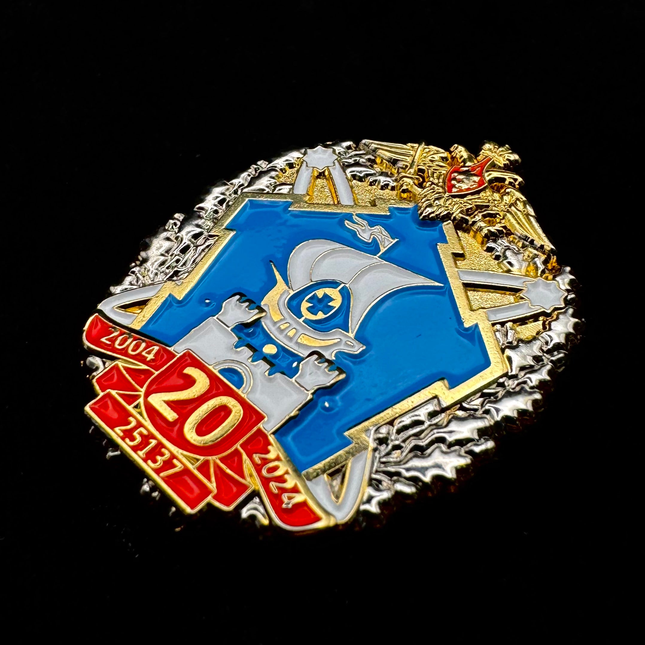 Russian GRU Unit 25137 Signals Intelligence 20th Anniversary Badge – Zvezda Network, Rare Official Issue
