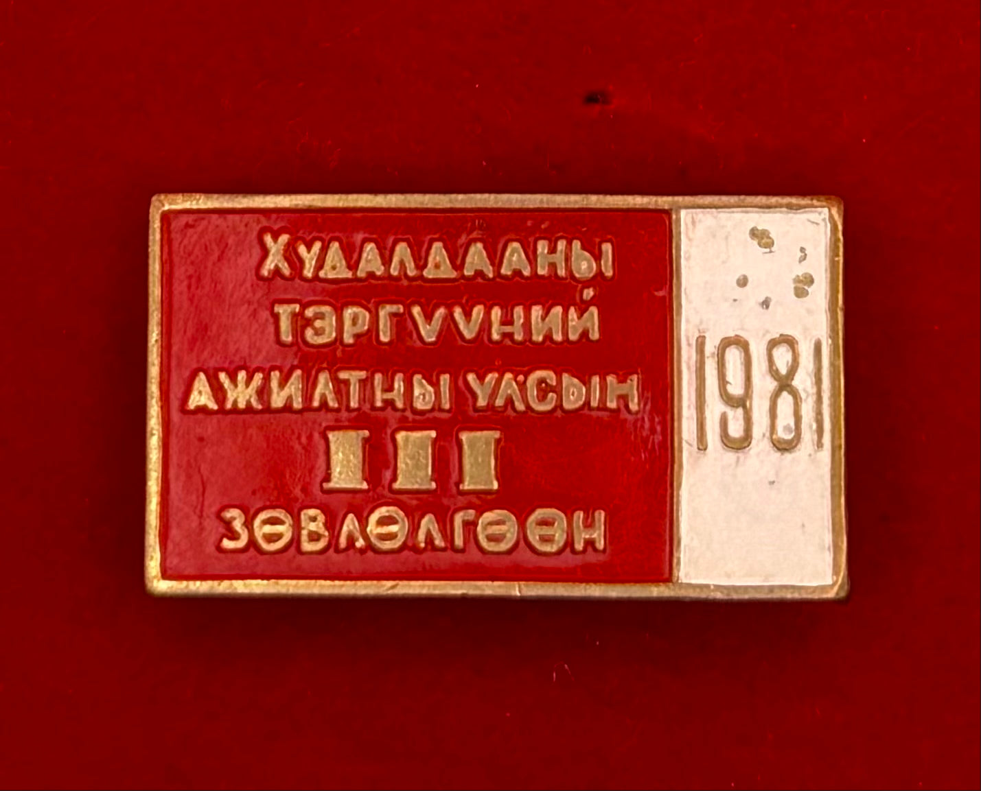 1981 National 3rd Conference Of Outstanding Trade Workers Badge