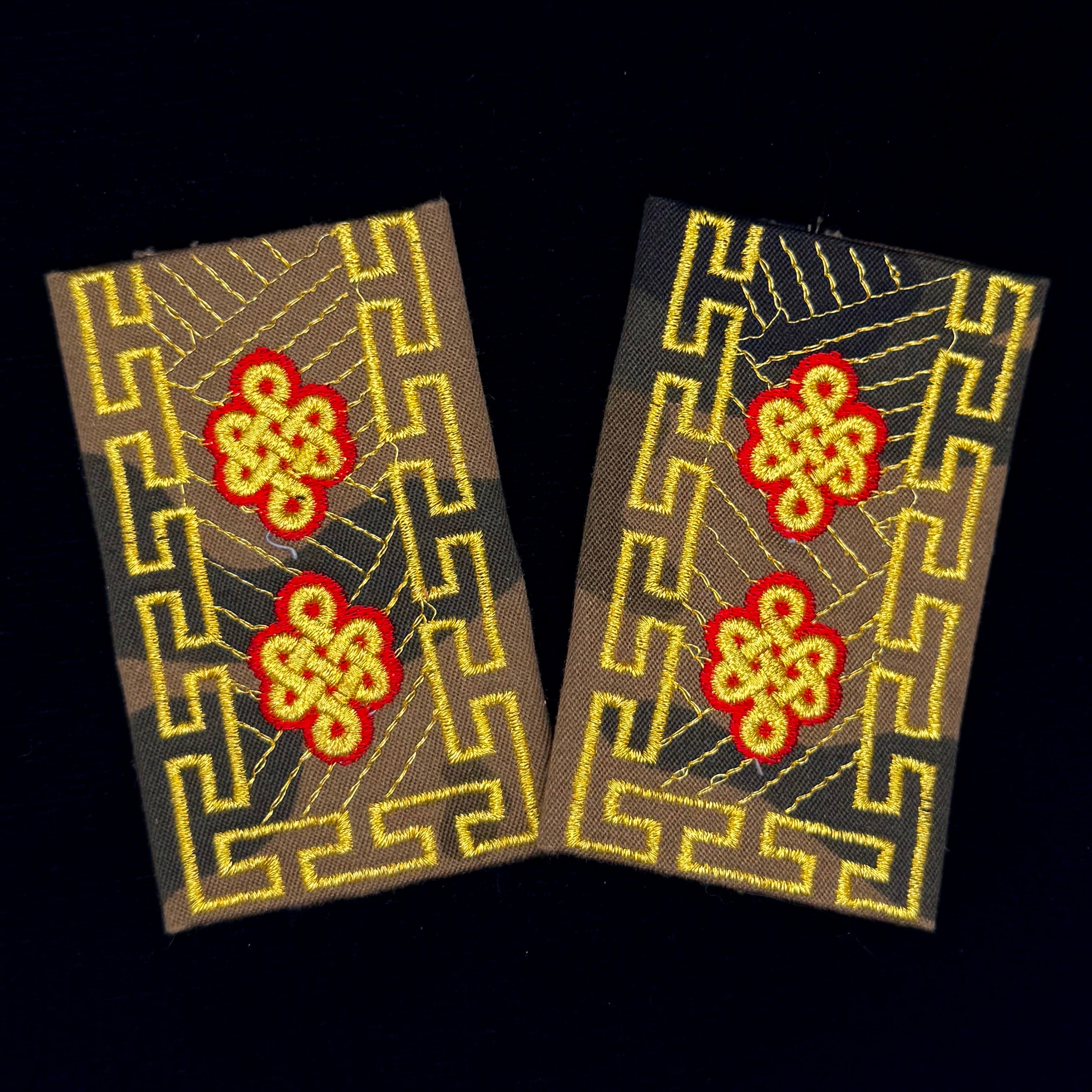 2000s Mongolian Armed Forces Major General Rank Camouflage Shoulder Boards – Discontinued Ulzii Insignia, Official Issue