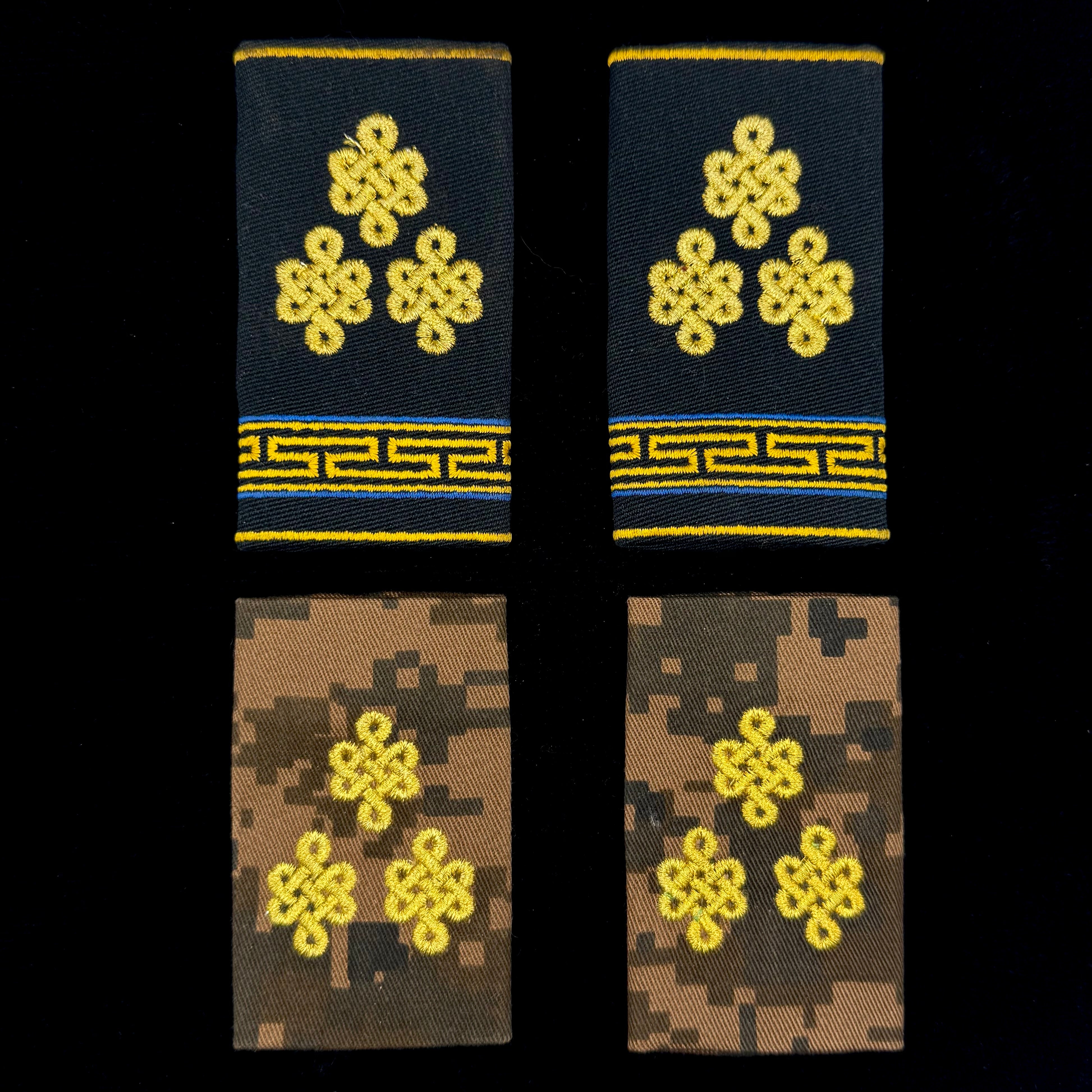 Mongolian Intelligence Agency Colonel Shoulder Boards – Service & Camouflage Set, Discontinued Ulzii Insignia, Official Issue