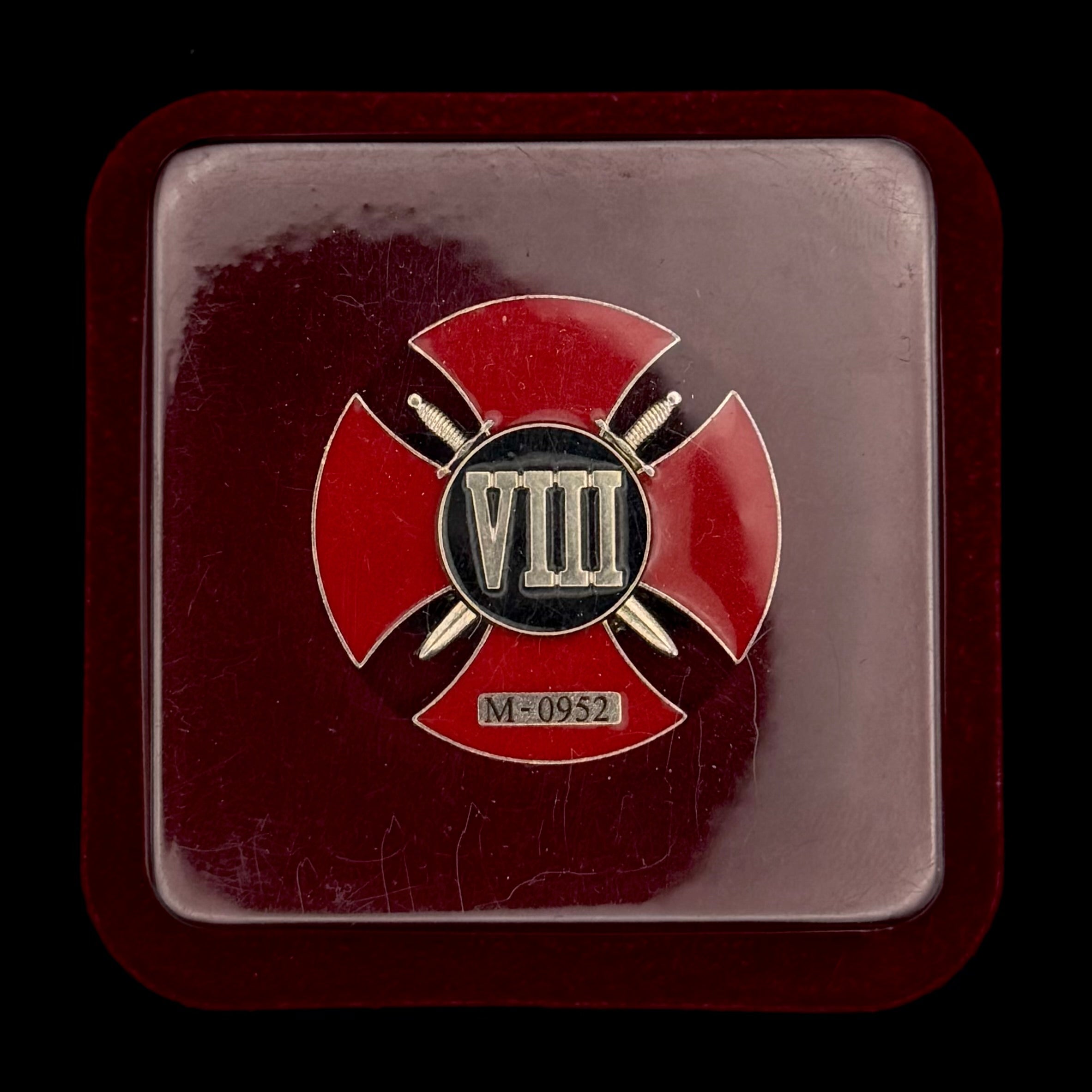 PMC Wagner 8th Wounds Cross Badge with Original Case – Official Issue, Fighter Numbered, Rarest Survivorship Award
