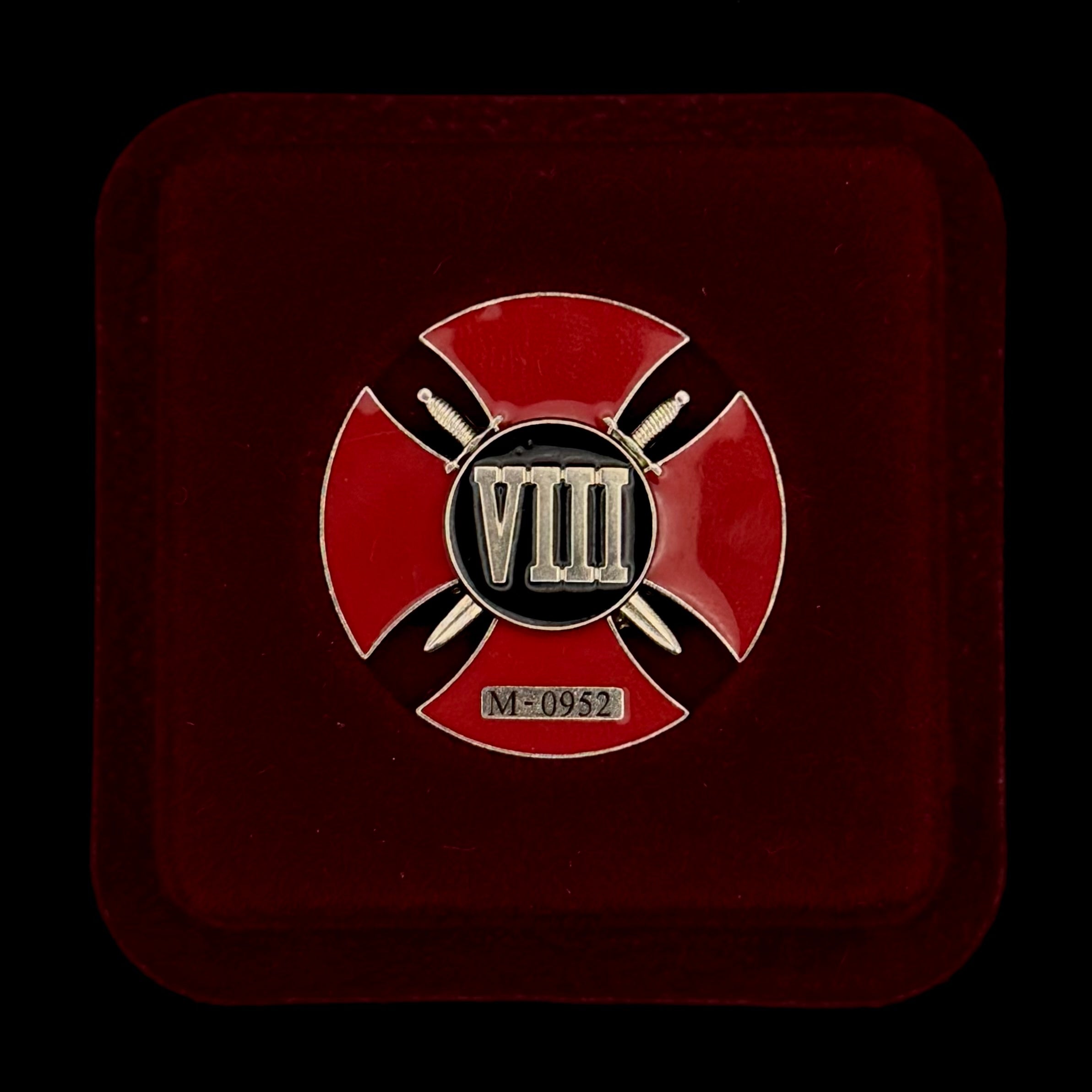 PMC Wagner 8th Wounds Cross Badge with Original Case – Official Issue, Fighter Numbered, Rarest Survivorship Award