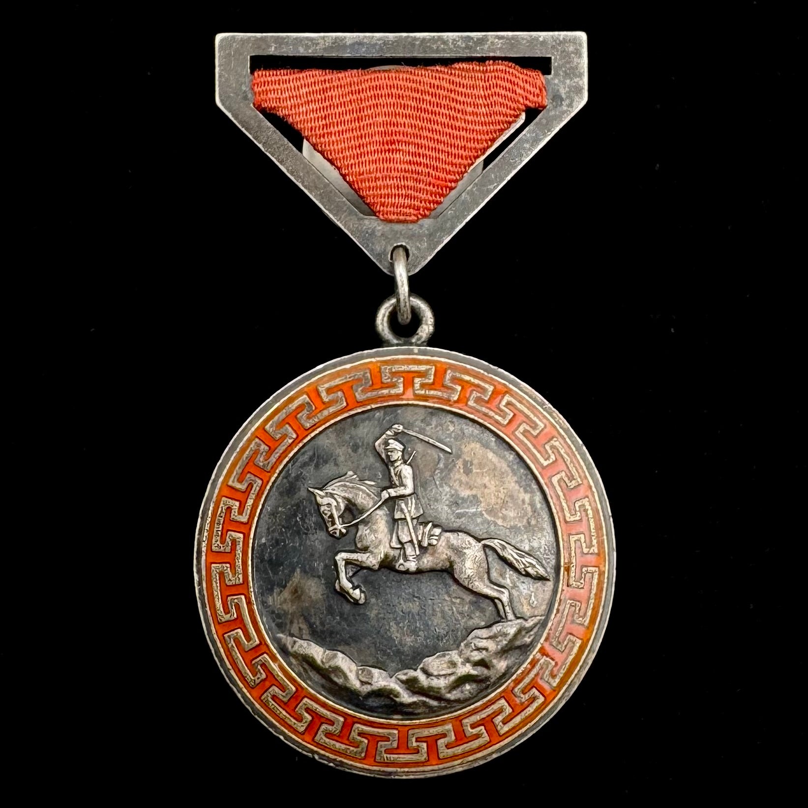 1950s Mongolian Honorary Medal Of Combat – Type I, Variation III, Silver, Beautifully Toned, Moscow Mint, Official Issue