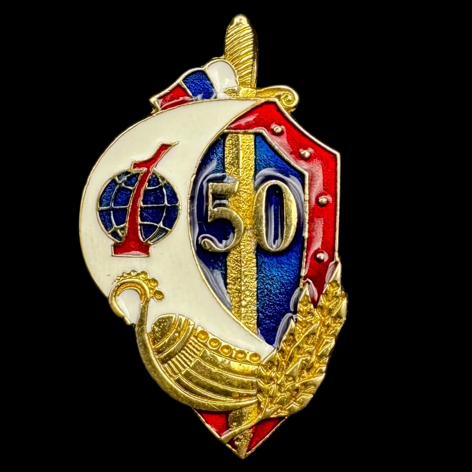 Russian SVR Illegal Intelligence Directorate “S” 1st Department 50th Anniversary Badge – Rare Issue