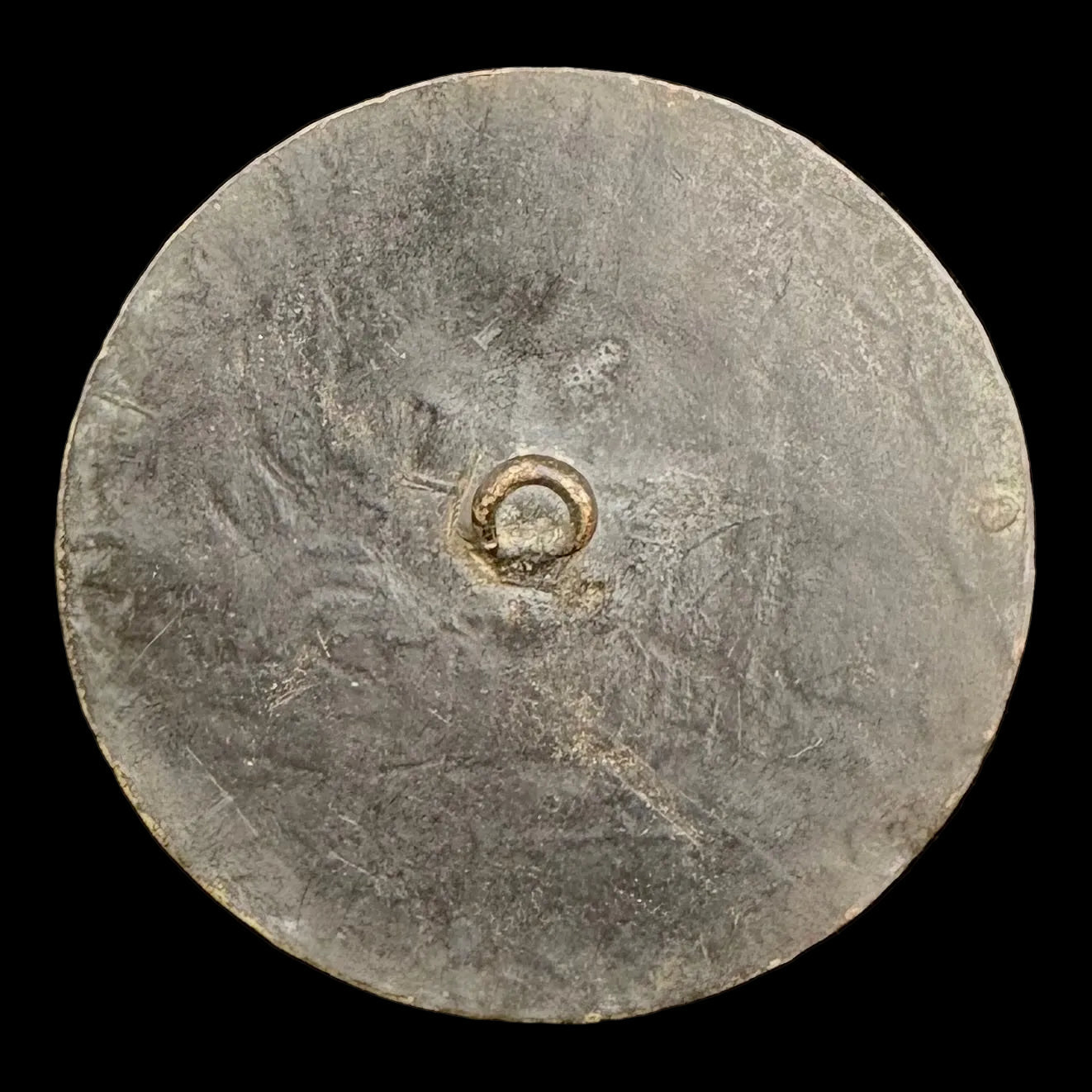 Antique Running Deer with Floral Wreath Border Button – Early Metal Shank, Unattributed Origin, Exceptionally Rare