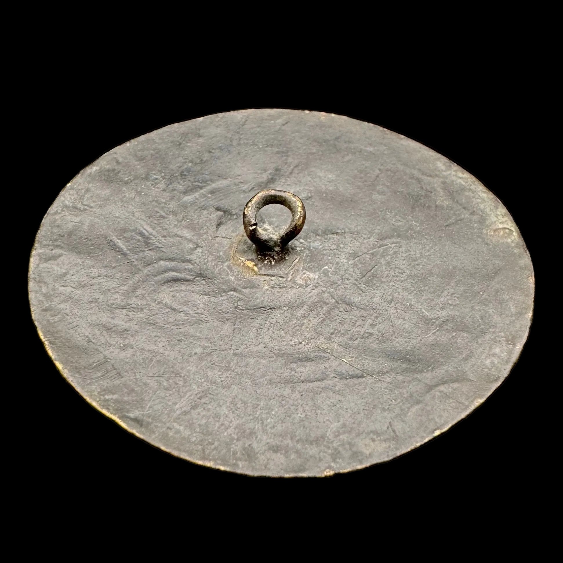 Antique Running Deer with Floral Wreath Border Button – Early Metal Shank, Unattributed Origin, Exceptionally Rare