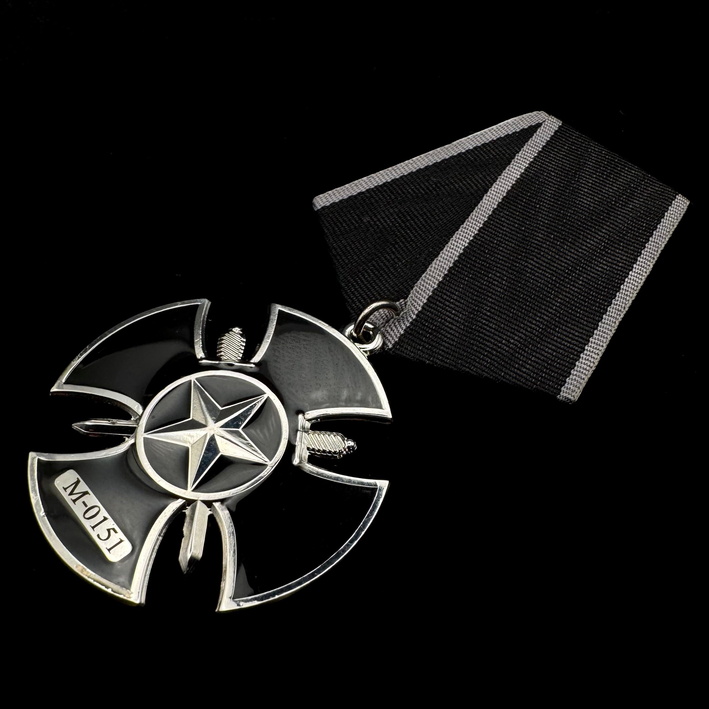 2017 PMC Wagner “Black Cross” Combat Service Trench Cross Medal – Syria Operation, Heavy Sword Variant, Fighter Numbered, Rare Issued Award