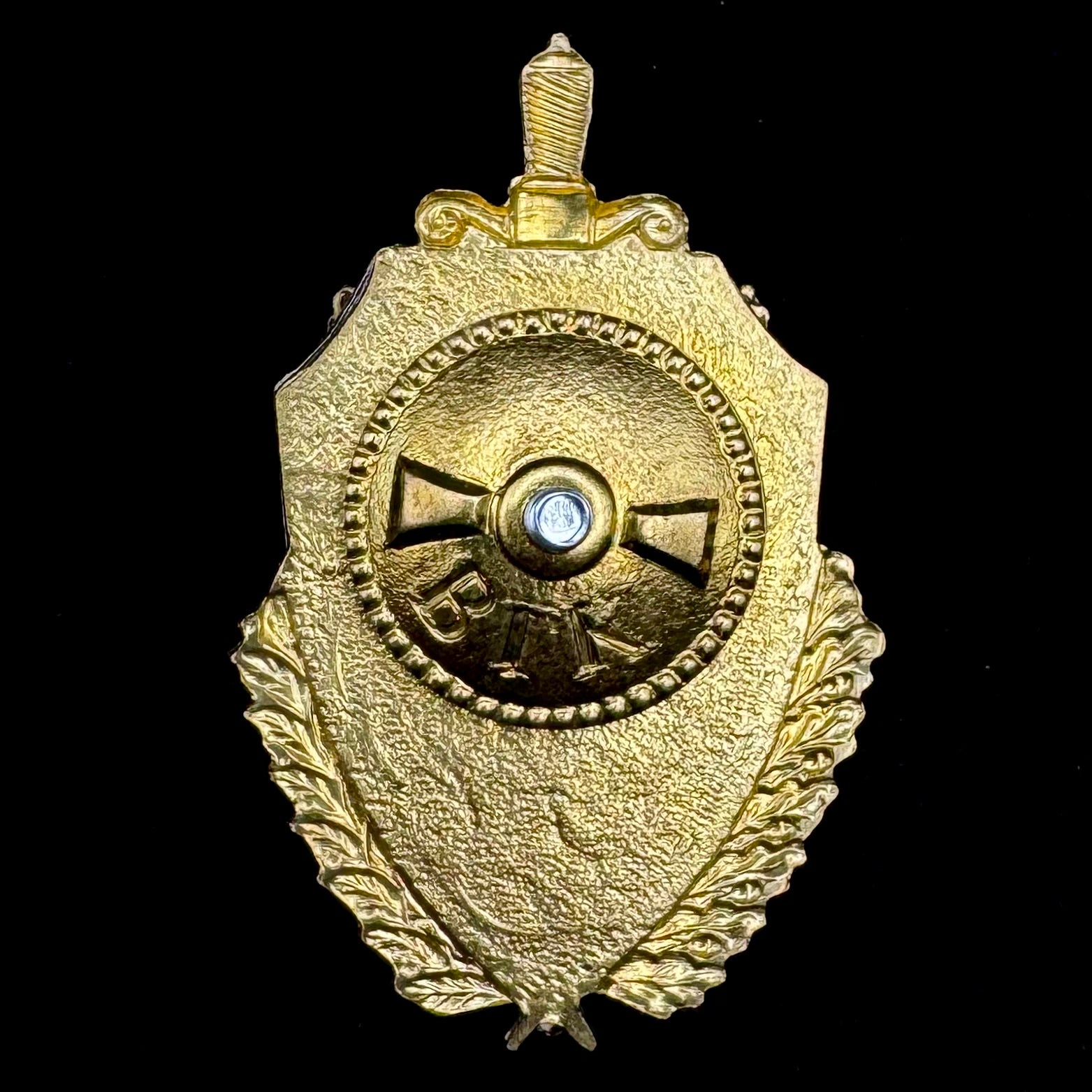 Russian SVR Strategic Intelligence badge reverse - screwback
