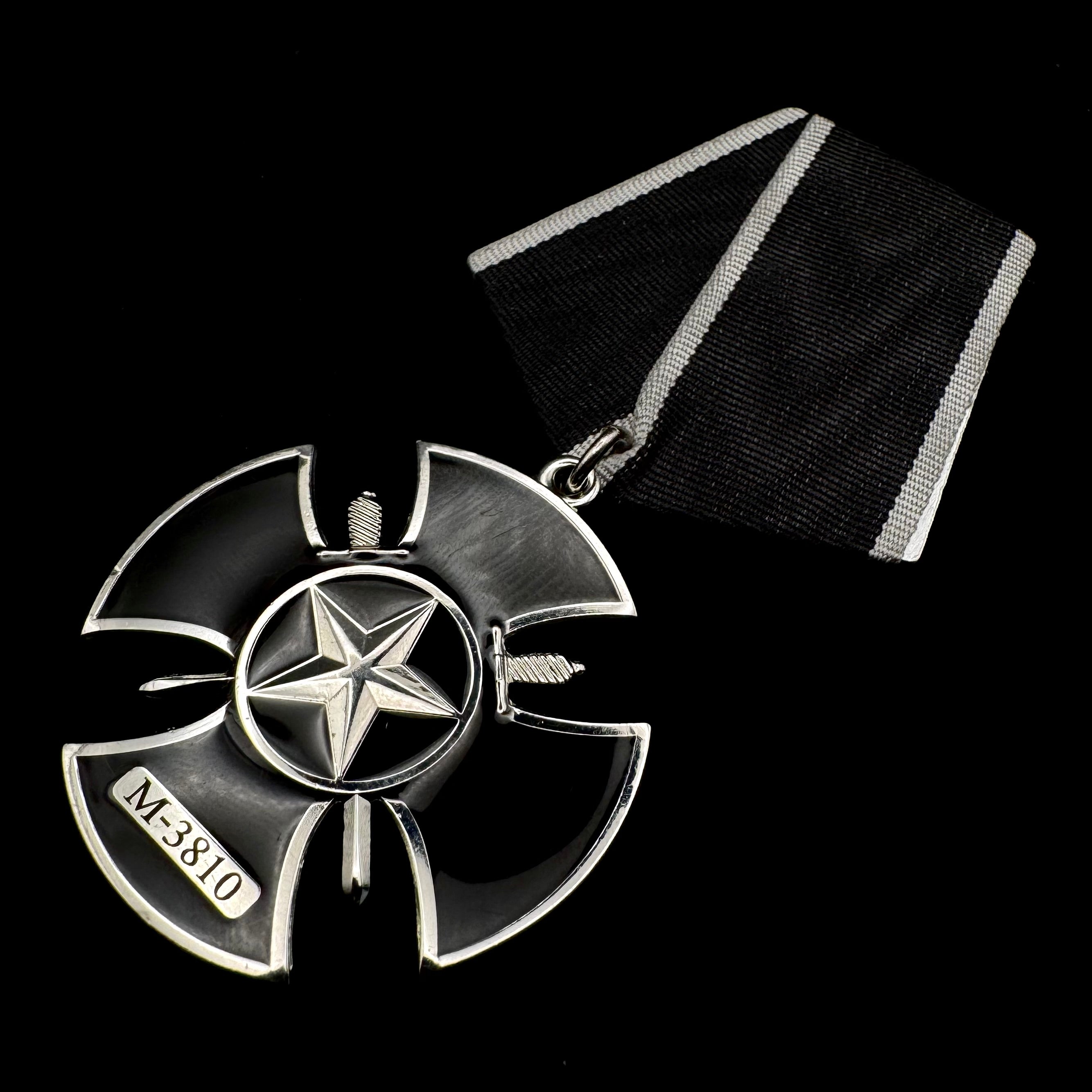 PMC Wagner “Black Cross” Combat Service Trench Cross Medal – Salsk Operation, Fighter Numbered, Rare Issued Award