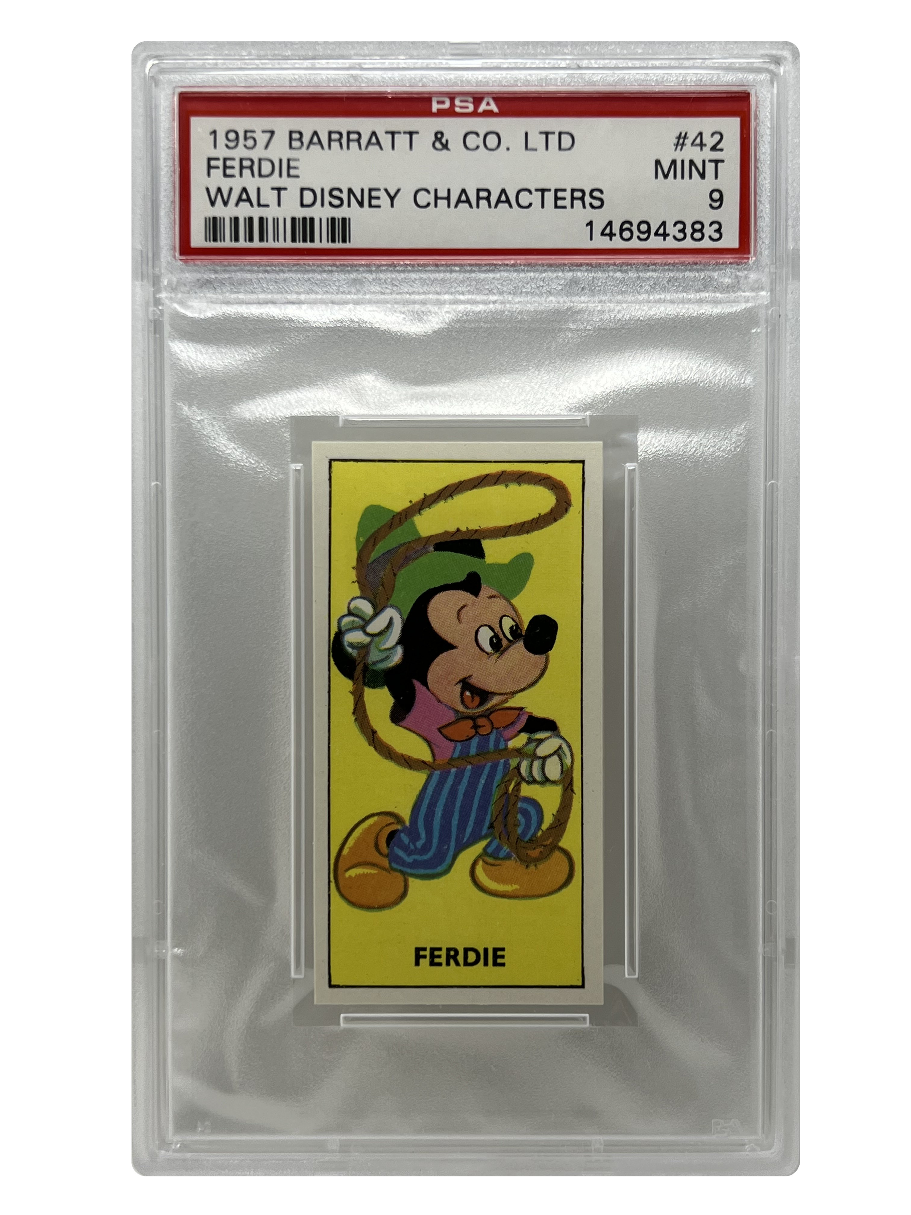 1957 Barratt Walt Disney Characters Ferdie Card PSA 9 MINT