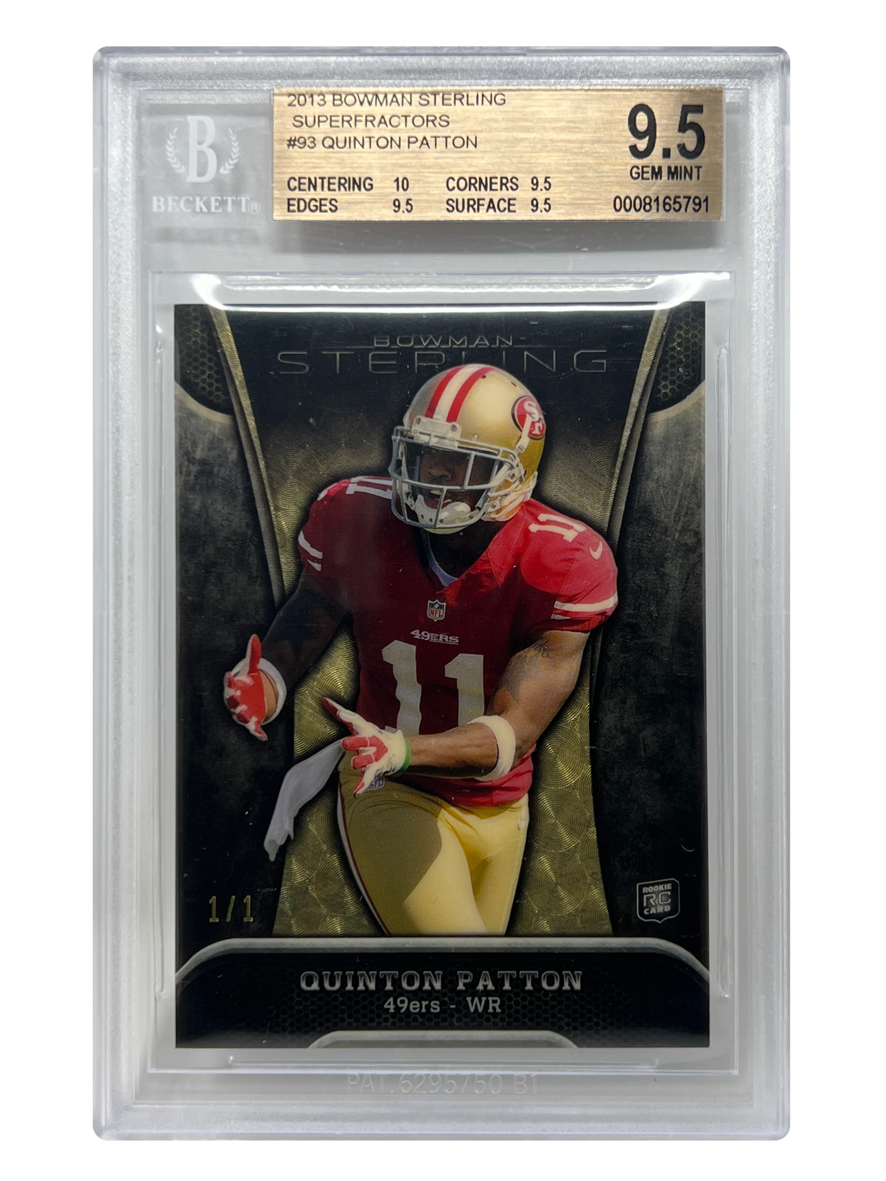 2013 Topps Bowman Quinton Patton RC Superfractor Card 1/1 BGS 9.5 GEM