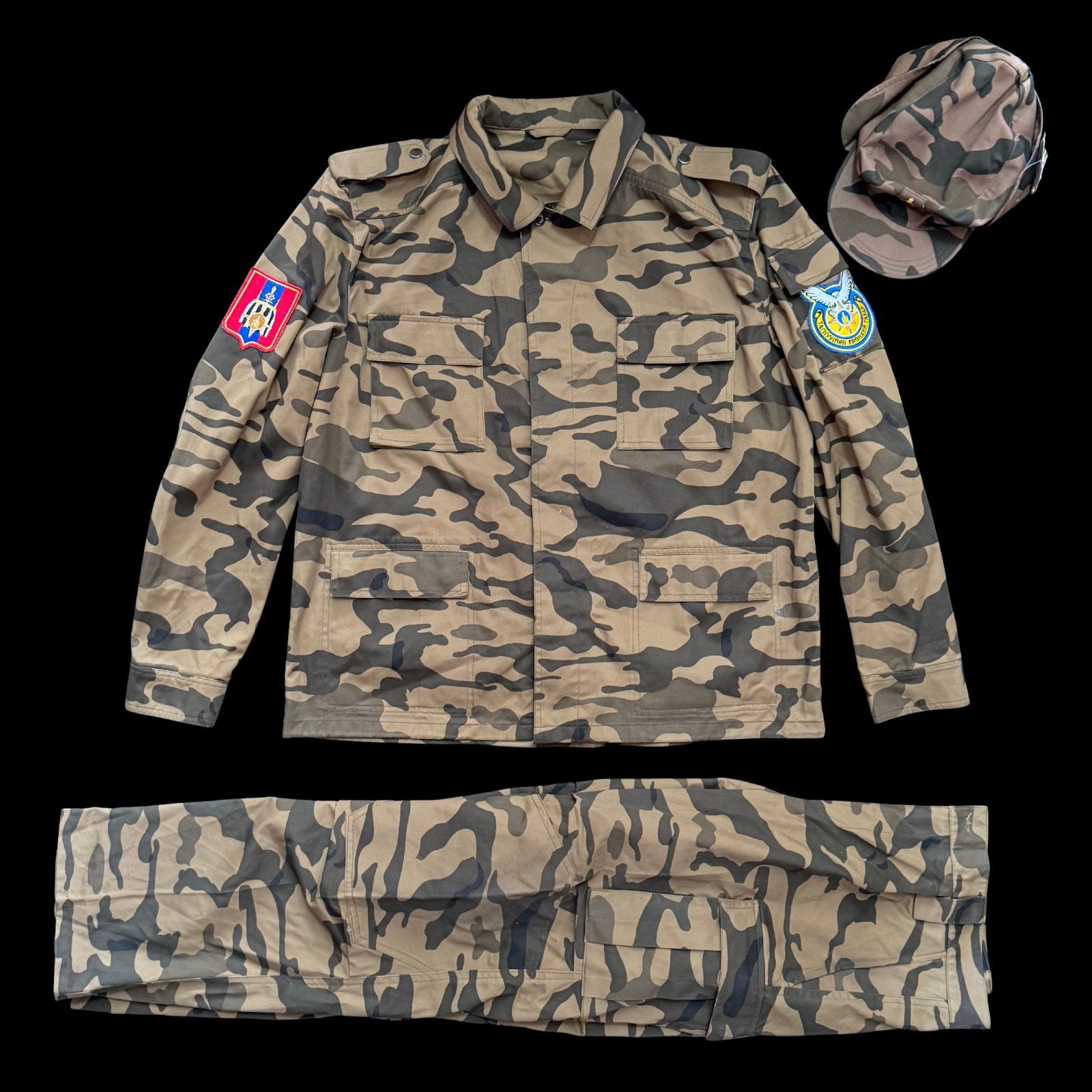 2000s Mongolian Intelligence Agency Officer Camouflage Uniform Set – Size Large, Original New Old Stock, Rare Pattern