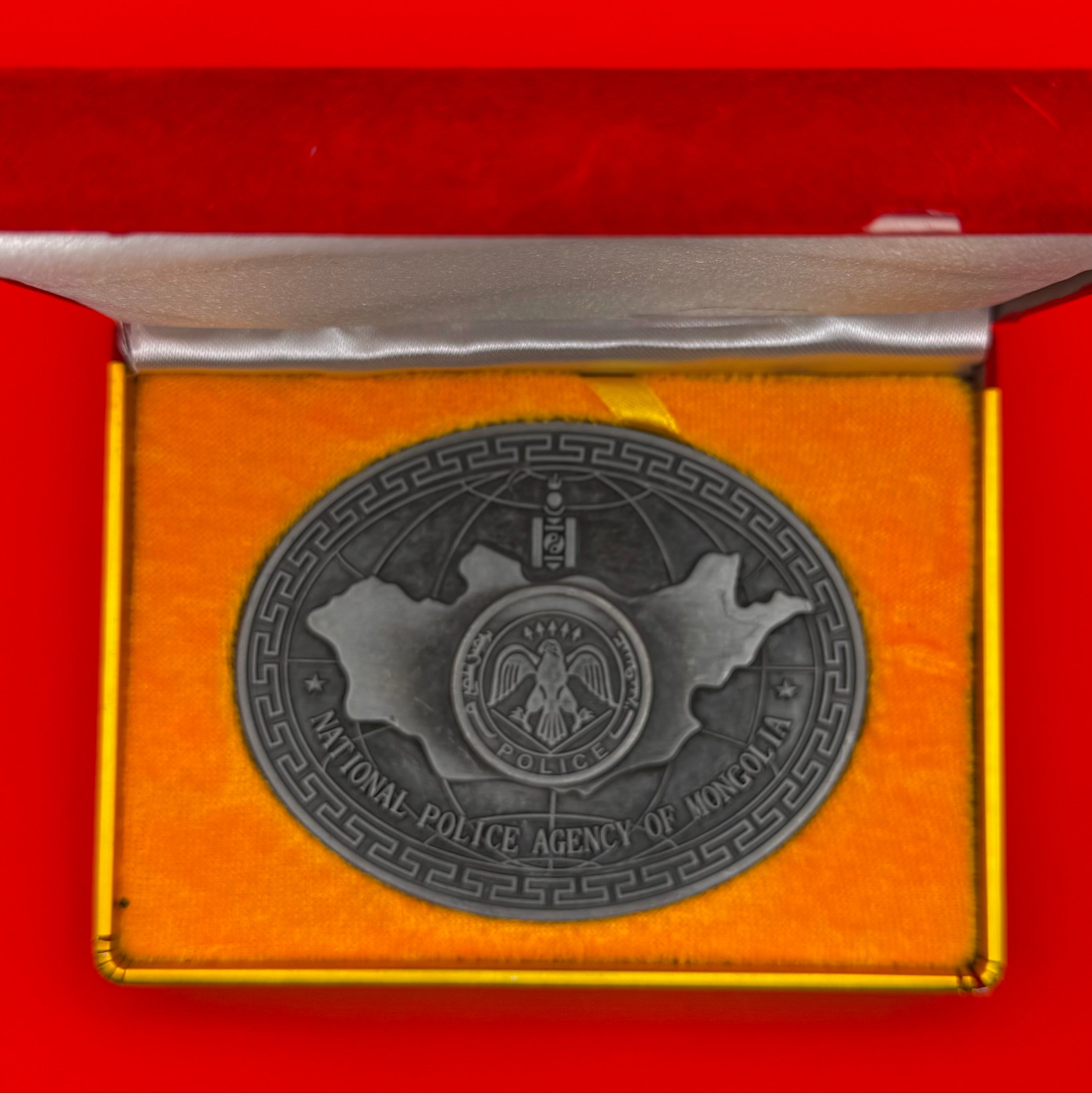 Mongolian Police Table Medal in Original Box – Modern Era Collectible