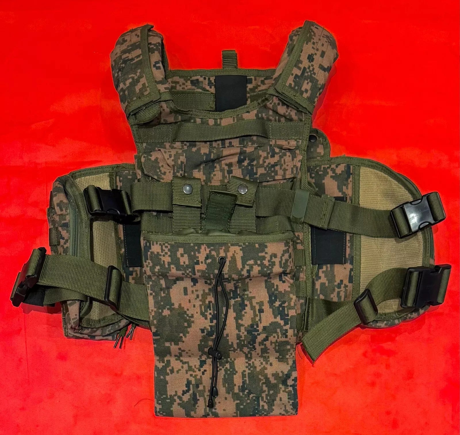 Mongolian Army Camouflage Vest Chest Plate Carrier - Unissued Original Gear