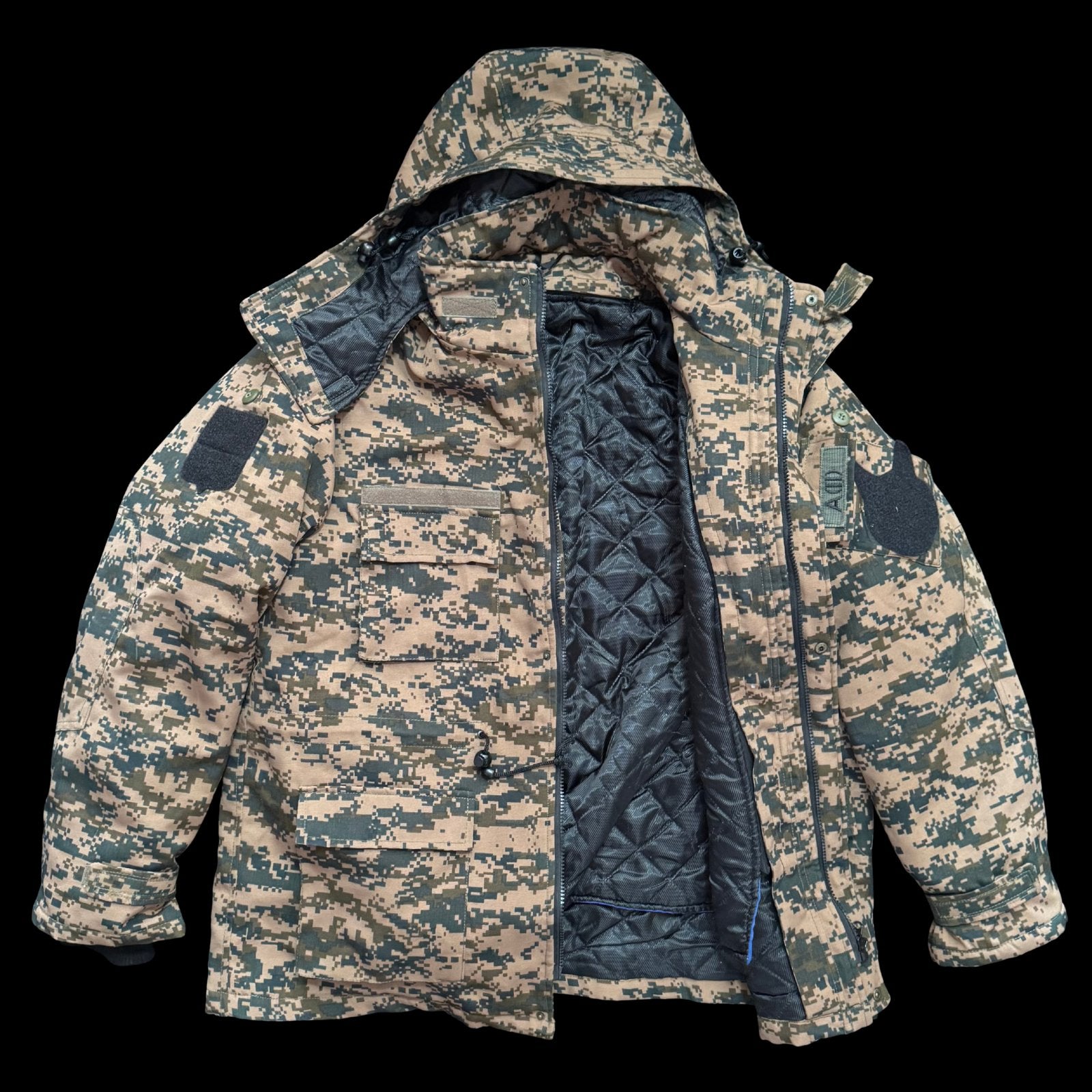 Mongolian Intelligence Agency Officer Camouflage Parka – Removable Quilted Liner, Size Large, Unworn Original Issue