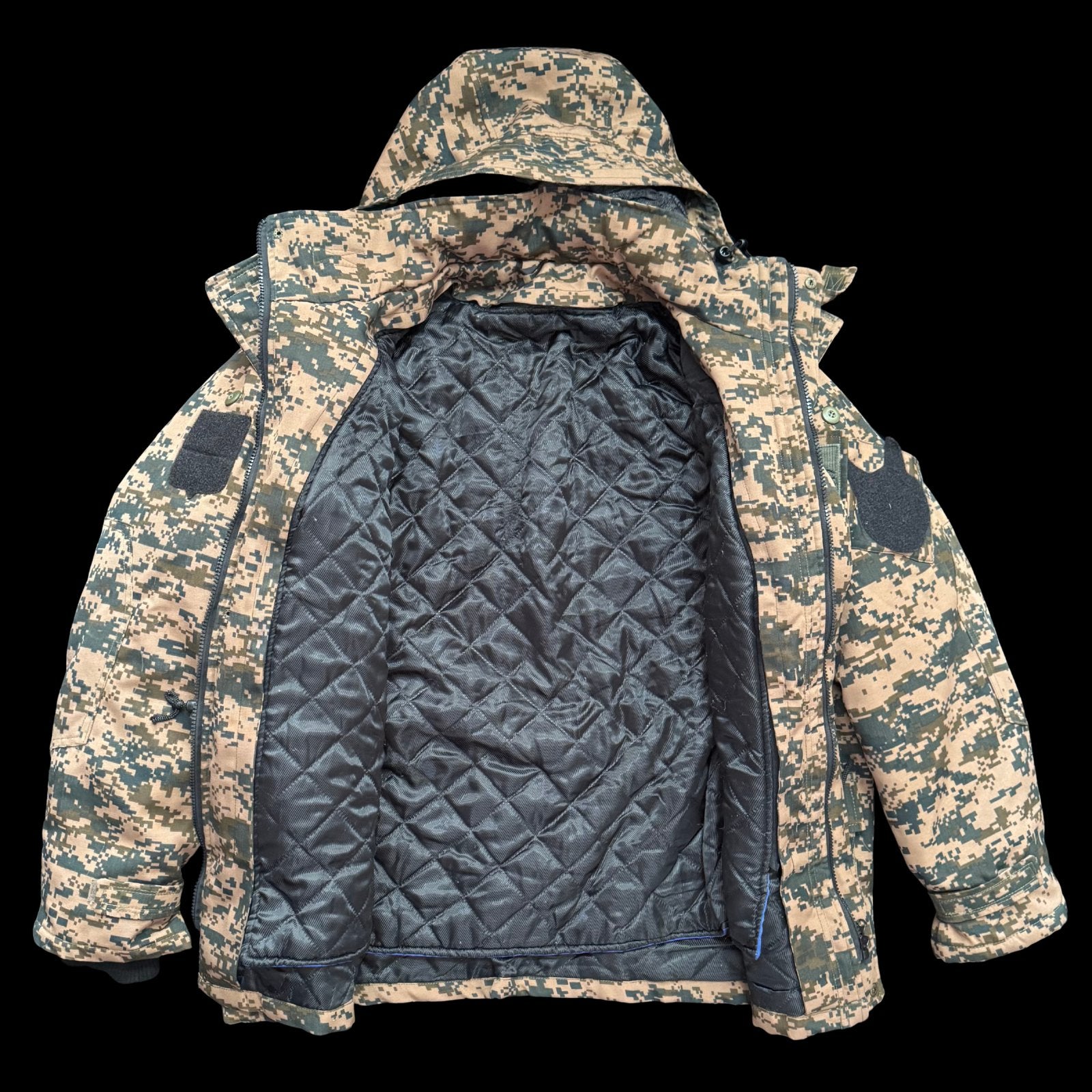 Mongolian Intelligence Agency Officer Camouflage Parka – Removable Quilted Liner, Size Large, Unworn Original Issue