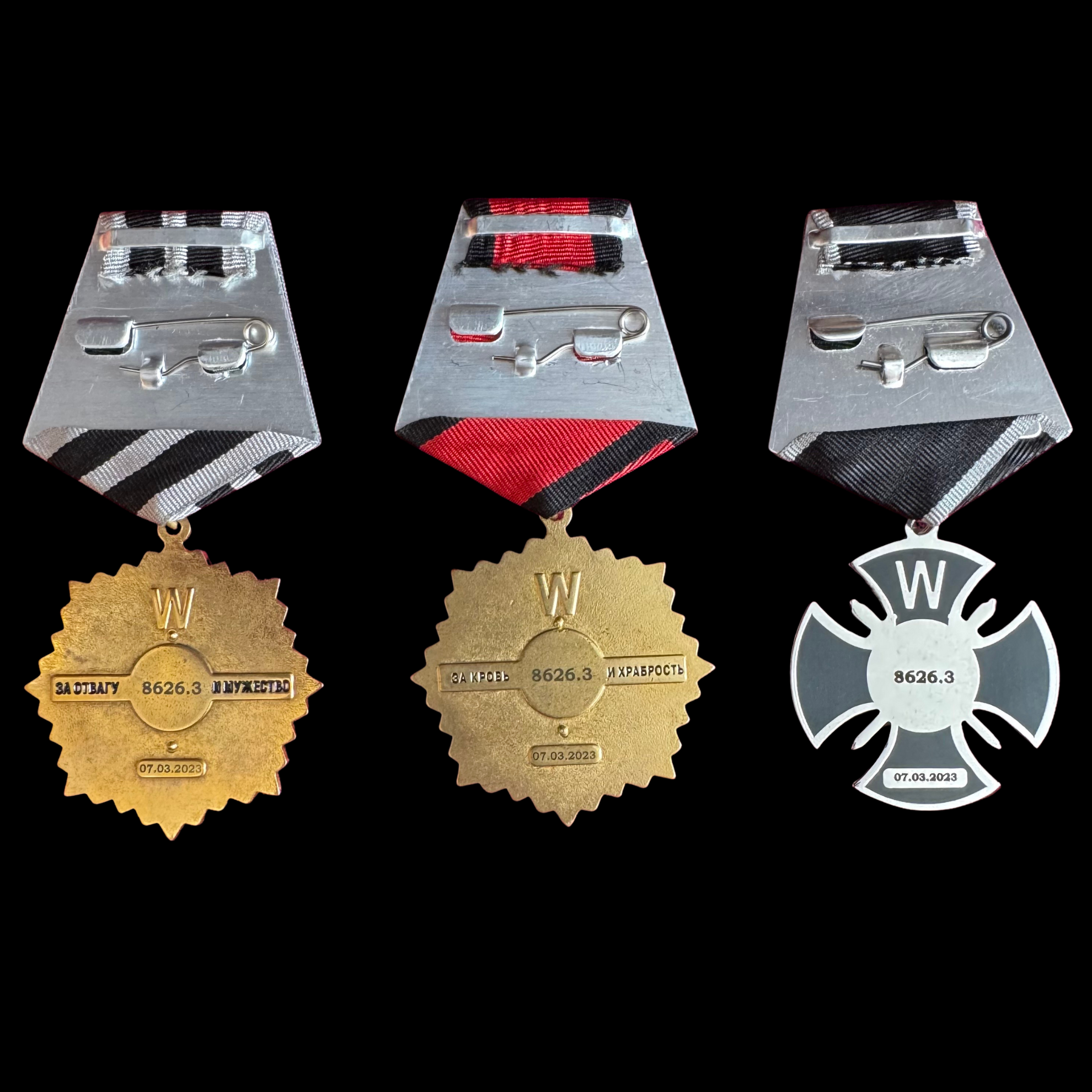 PMC Wagner Posthumous Award Box Set with Top Tier Three Cross – Fallen Fighter of the Battle of Bakhmut, Official Issue, Rare Original